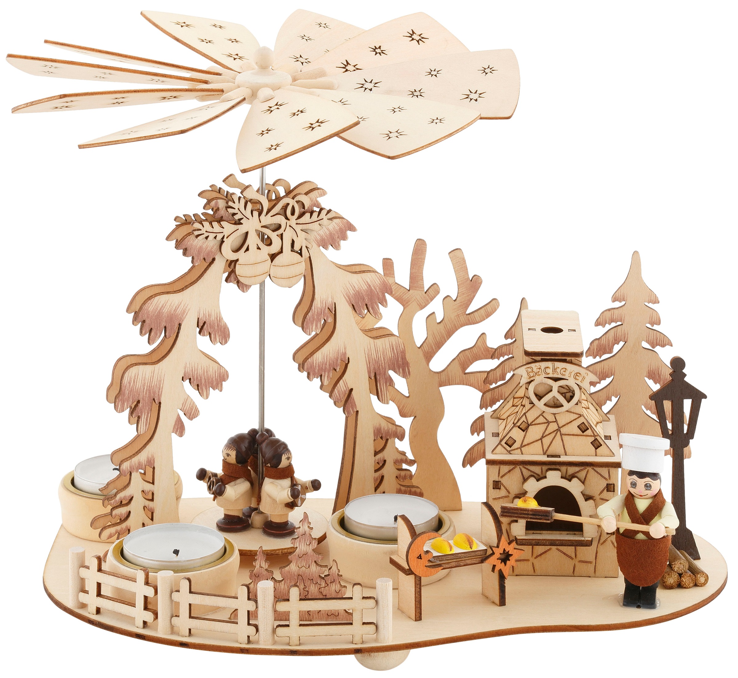 Image of Home affaire Weihnachtspyramide »Bäckerei«, Teelichtpyramide mit Räucherofen, Höhe ca. 23 cm bei Ackermann Versand Schweiz