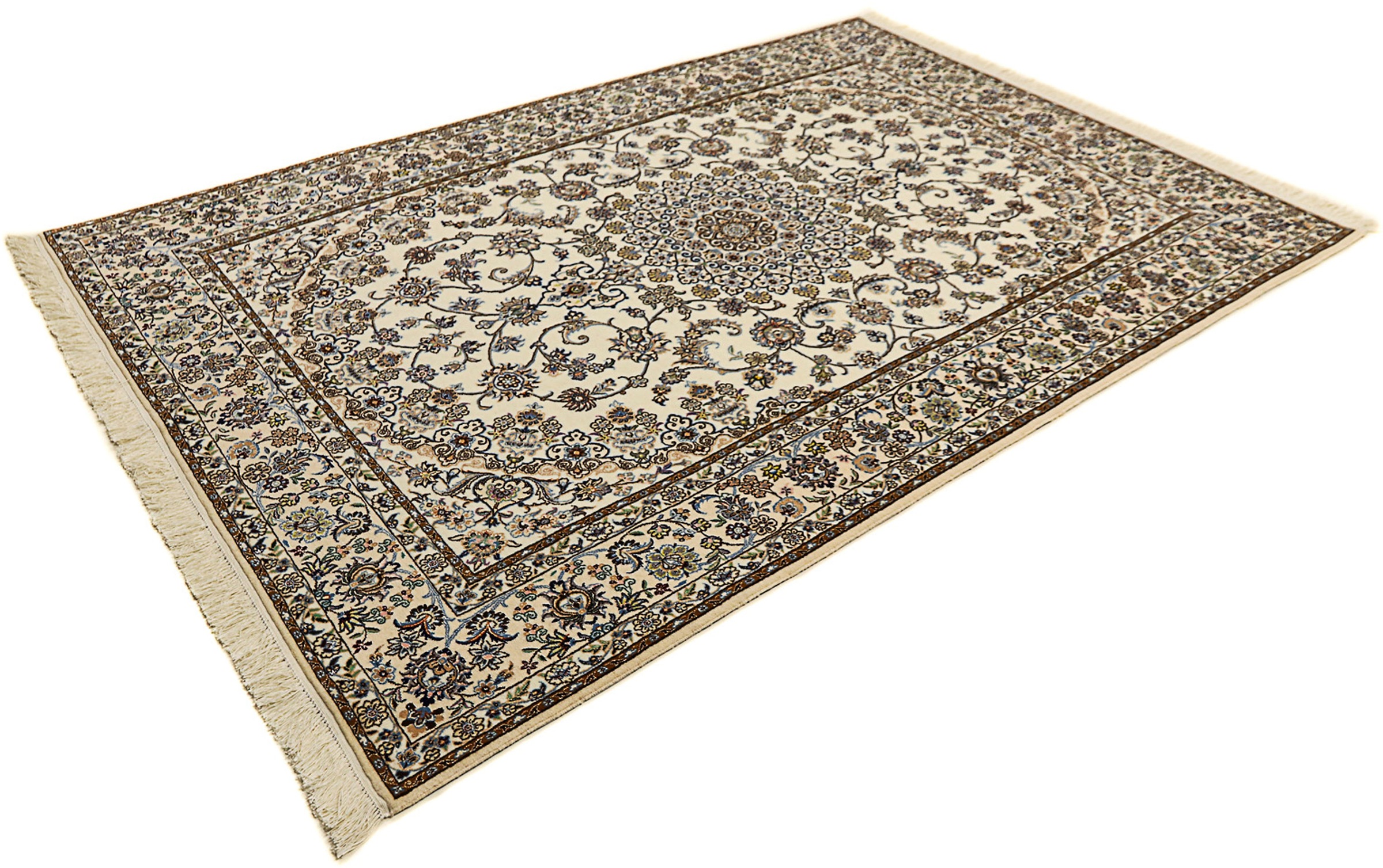 Image of morgenland Orientteppich »Perser - Nain - Premium - 240 x 160 cm - beige«, rechteckig, 6 mm Höhe, Wohnzimmer, Handgeknüpft, Einzelstück mit Zertifikat bei Ackermann Versand Schweiz