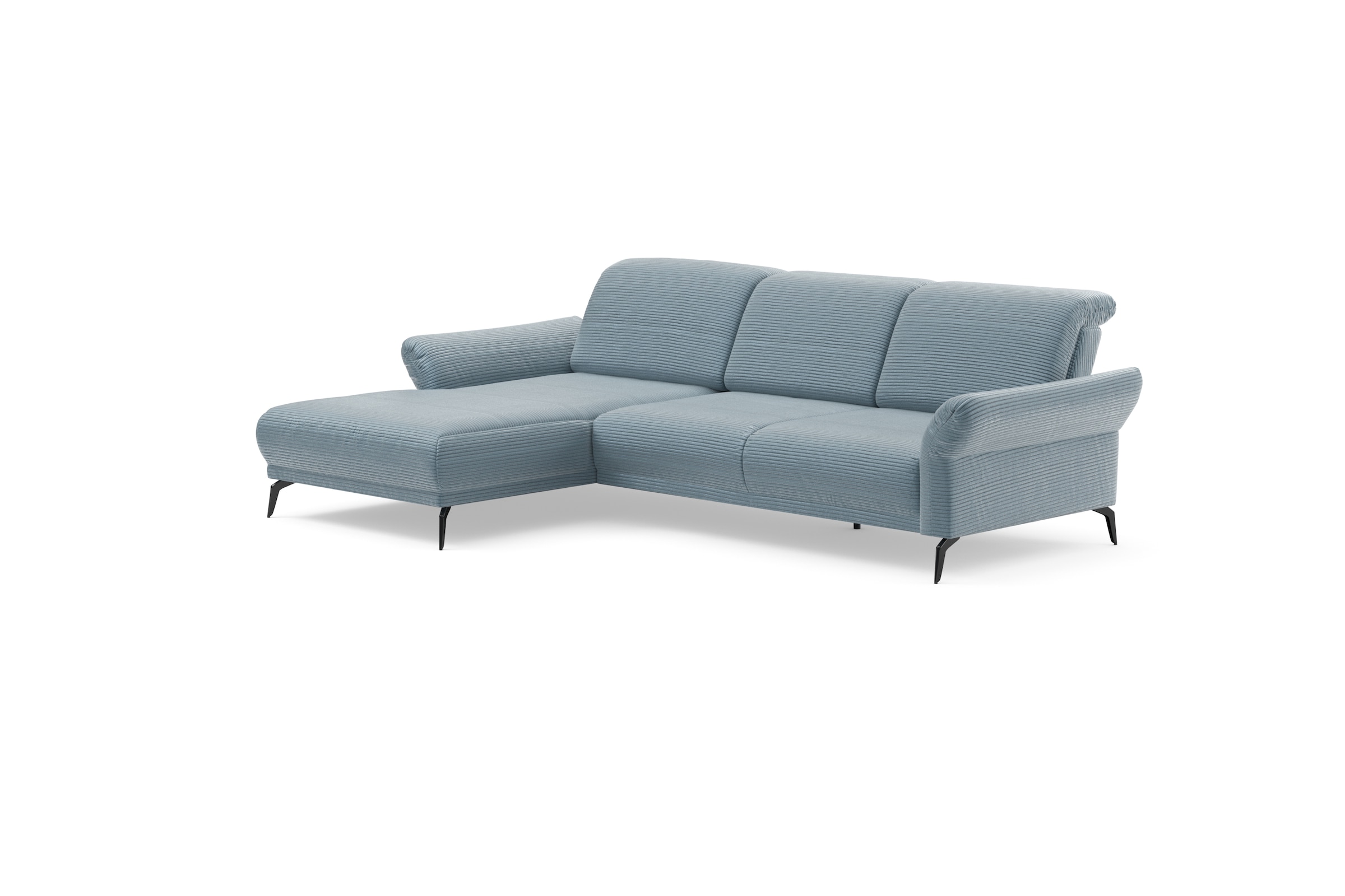 INOSIGN Ecksofa »Coco L-Form«, Sitztiefen-, Arm- und Kopfteilverstellung, Cord-Bezug, Fusshöhe 15 cm