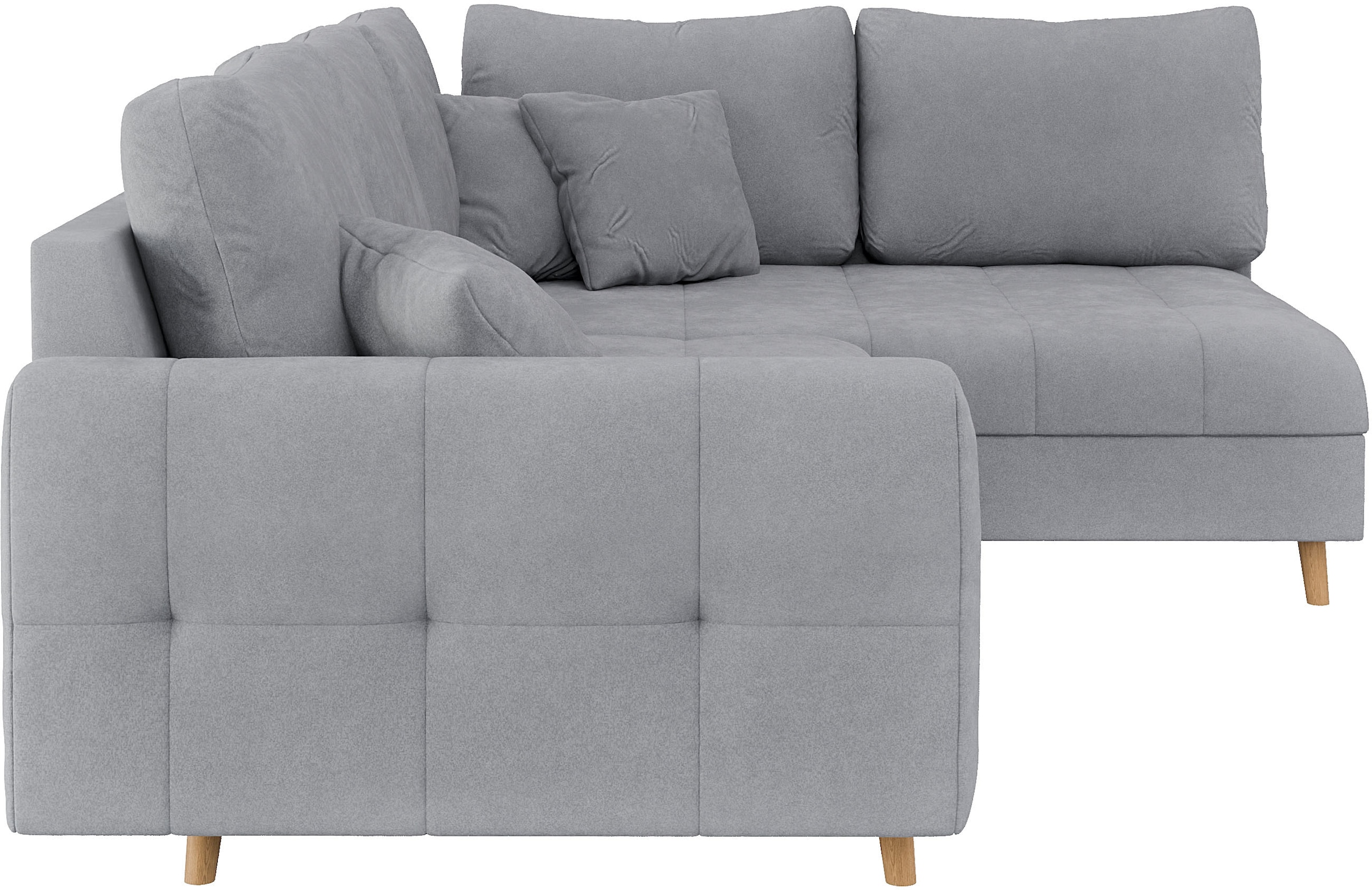 Home affaire Ecksofa »CHARRE L-Form mit Ottomane, Masse B/T/H: 231/161/81 cm« feine Steppung, lose Rücken- und Zierkissen, auch in Cord und Bouclé