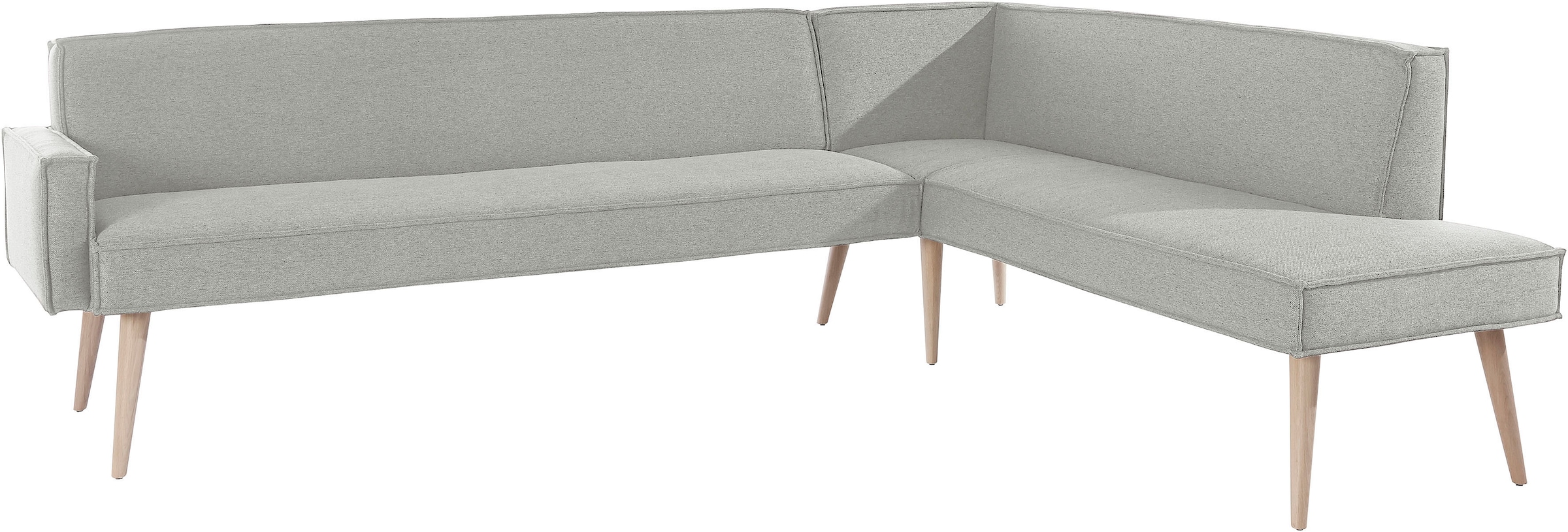 exxpo - sofa fashion Eckbank »Lungo, moderne Kedernaht, bequem und elegant, hoher Holzfuss«, hochwertige Detailverarbeitung, frei im Raum stellbar