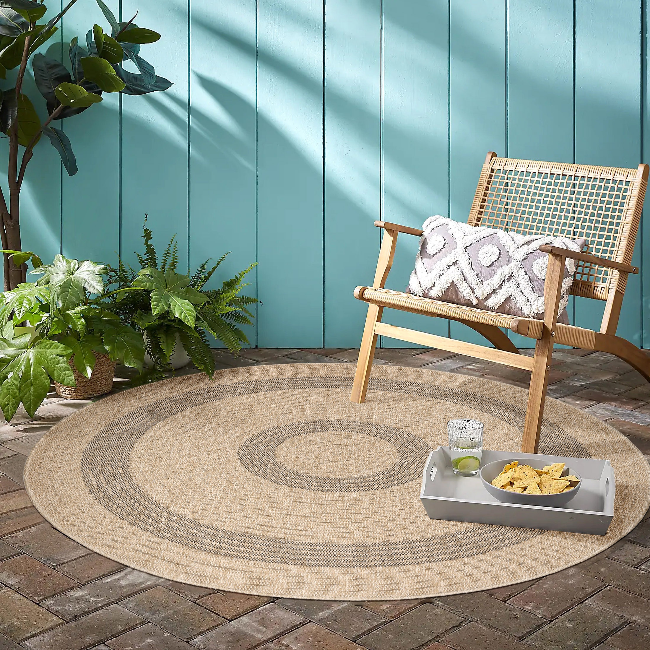 Image of Ayyildiz Teppiche Outdoorteppich "COMILLA 0886" rund 8 mm Höhe Pflegeleicht / Strapazierfähig / In- und Outdoor geeignet