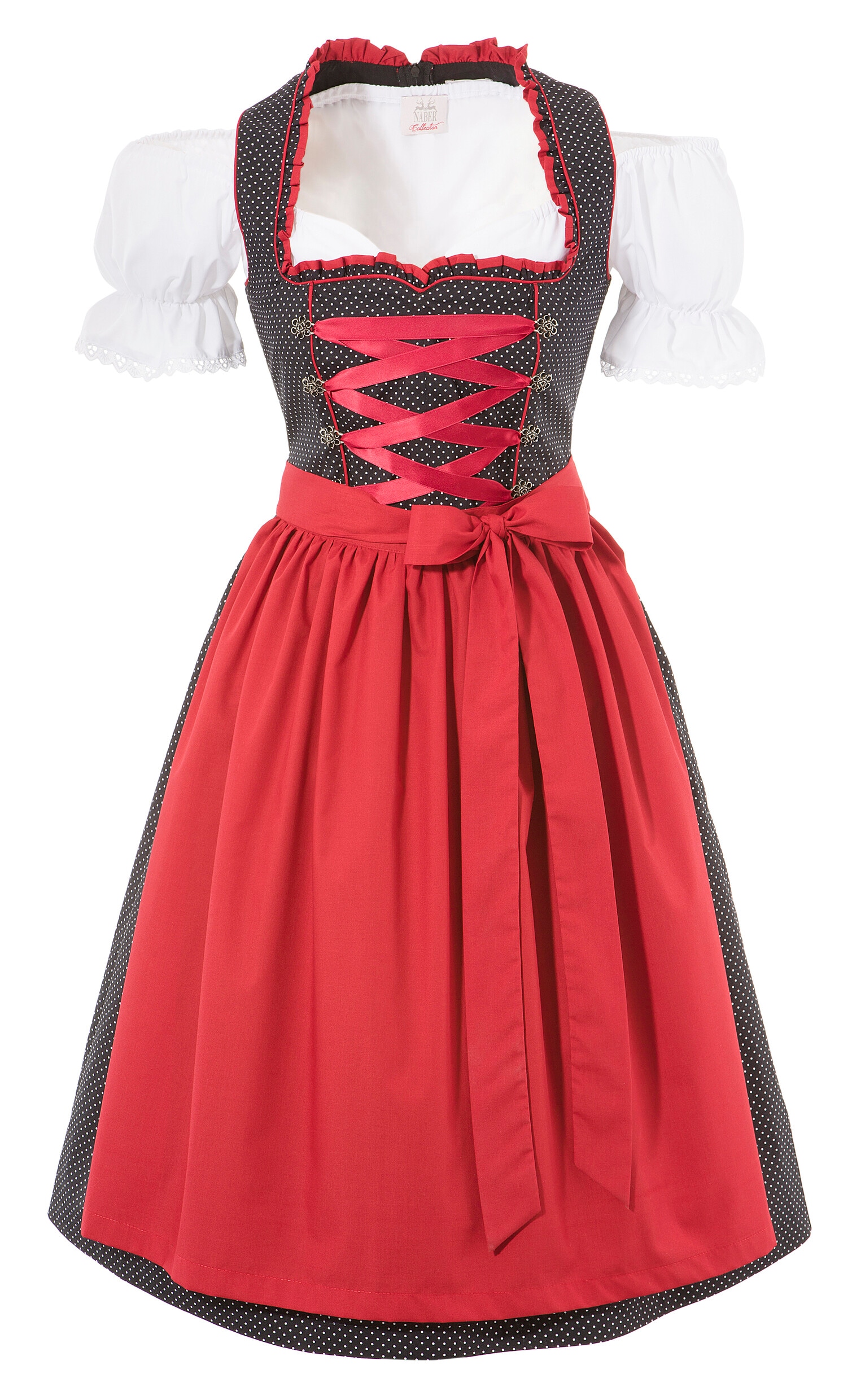 Naber Collection Dirndl, (3 tlg.), Damen, midi mit Satinbandschnürung kaufen