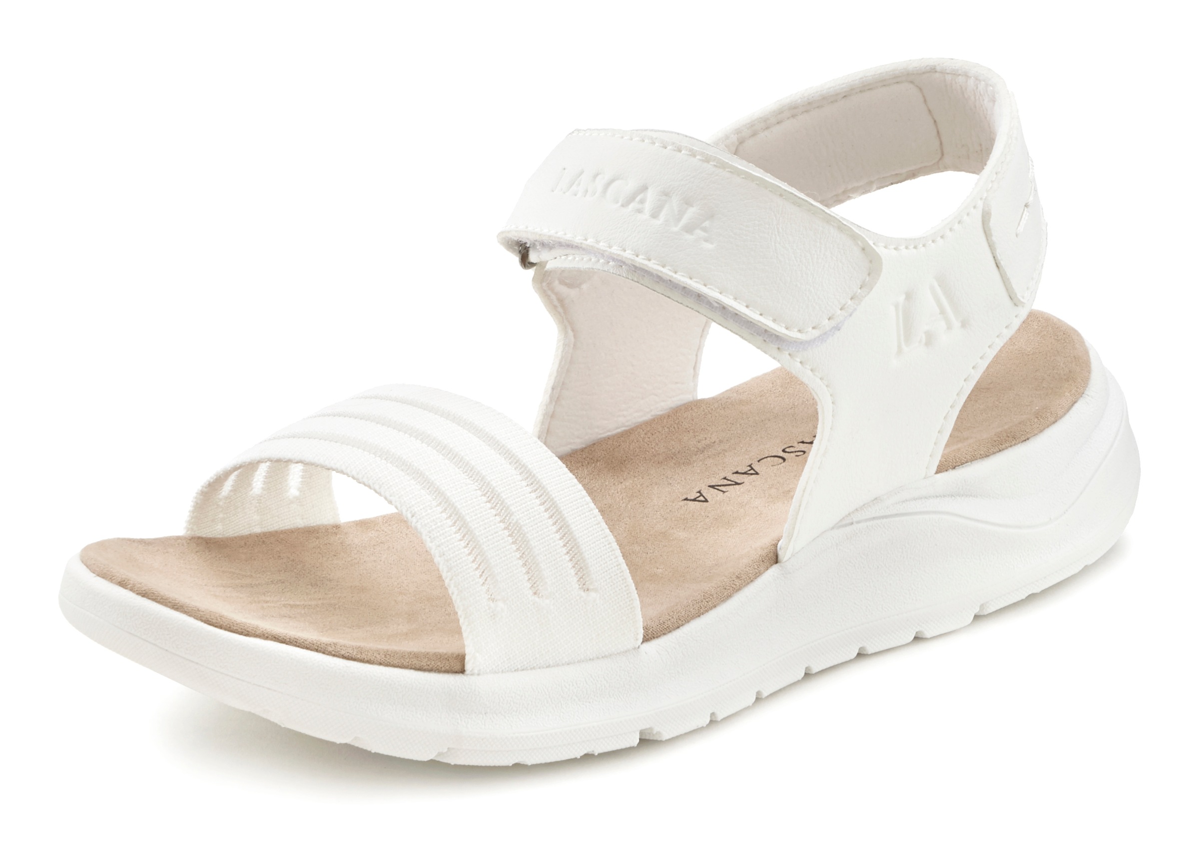 Image of LASCANA Sandale, mit ultraleichter Sohle und komfortablem Klettverschluss vegan bei Ackermann Versand Schweiz