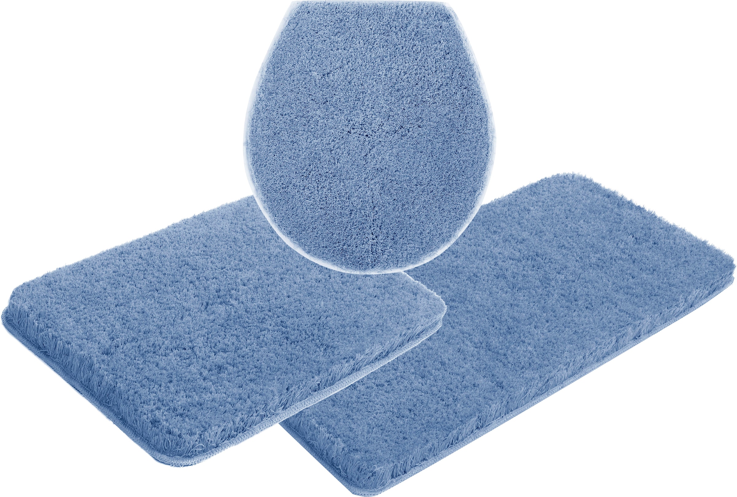 my home Badematte »Porto, sehr feiner Flor, weich«, rutschhemmend beschichtet, fussbodenheizungsgeeignet-schnell trocknend-strapazierfähig, Badteppich, waschbar, Badematten auch als 3 teiliges Set erhältlich