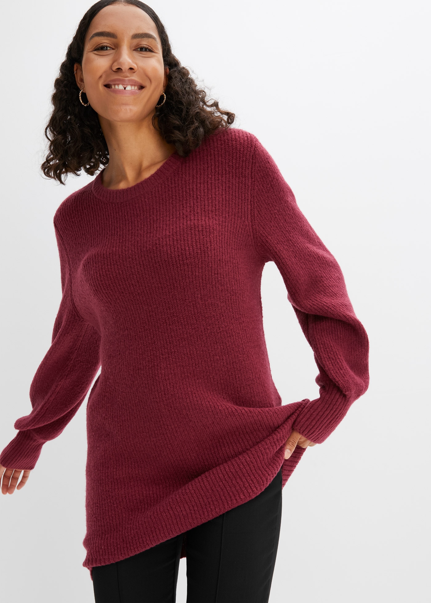 bonprix Longpullover »Longpullover mit Knöpfen« Longpullover mit Knöpfen