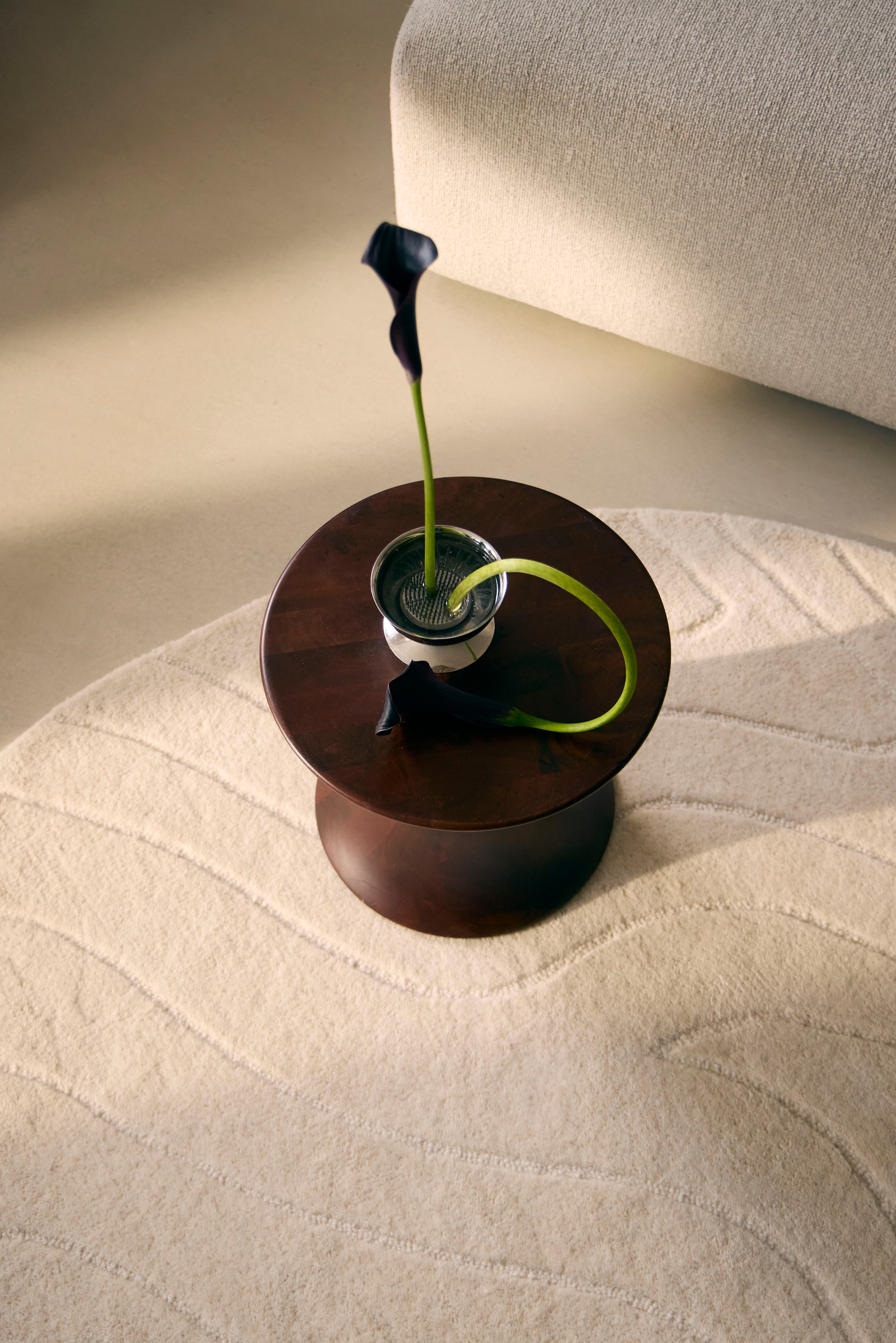 LeGer Home by Lena Gercke Wollteppich »Zarrah, mit Wellendesign, besondere Form, organisch« oval 14 mm Höhe reine Wolle, modern, Scandi, Schlafzimmer, Wohnzimmer, Esszimmer