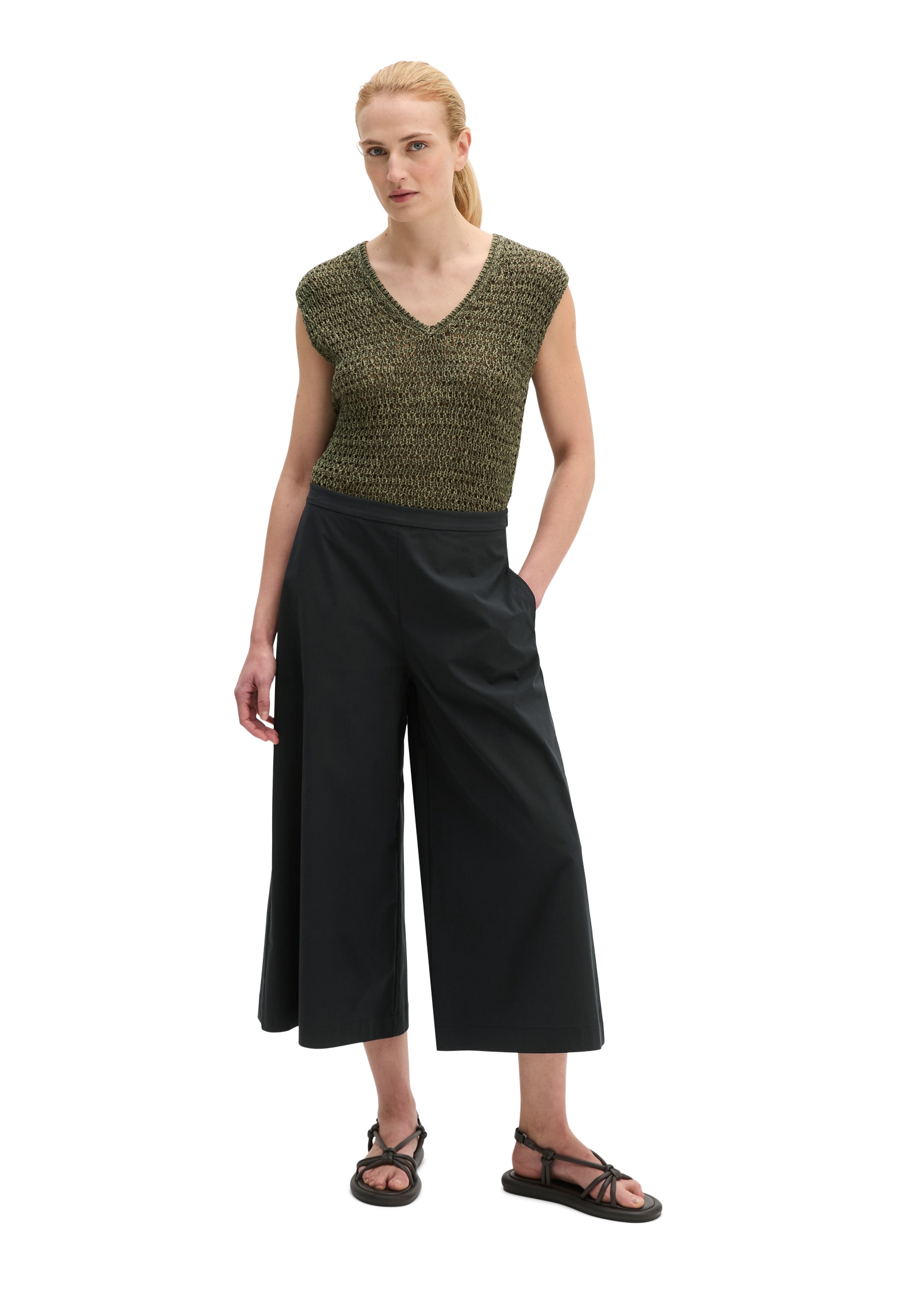 Marc O'Polo Culotte  wide aus Popeline-Stretch