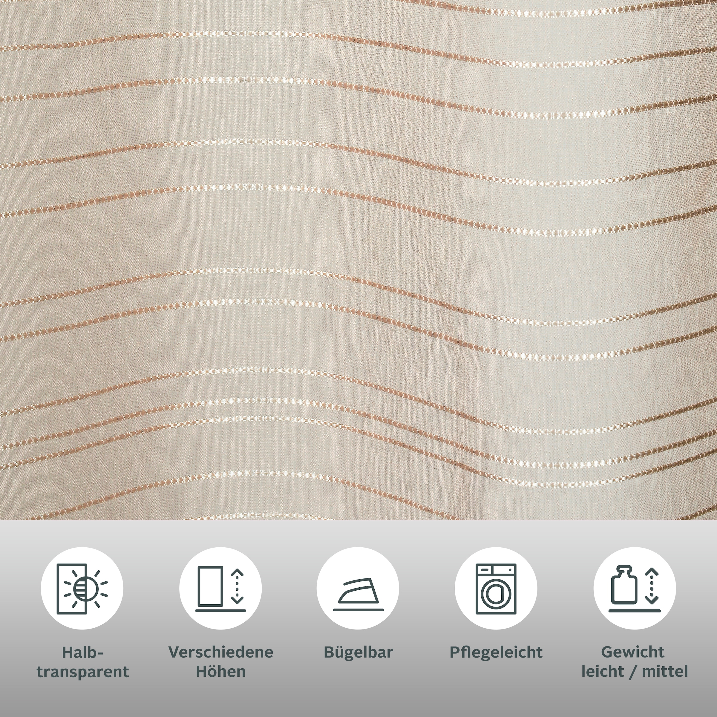 Bruno Banani Rideau »Linus« Oeillets 1 cuis tlg. 1 Schal, eingewebte Querstreifen