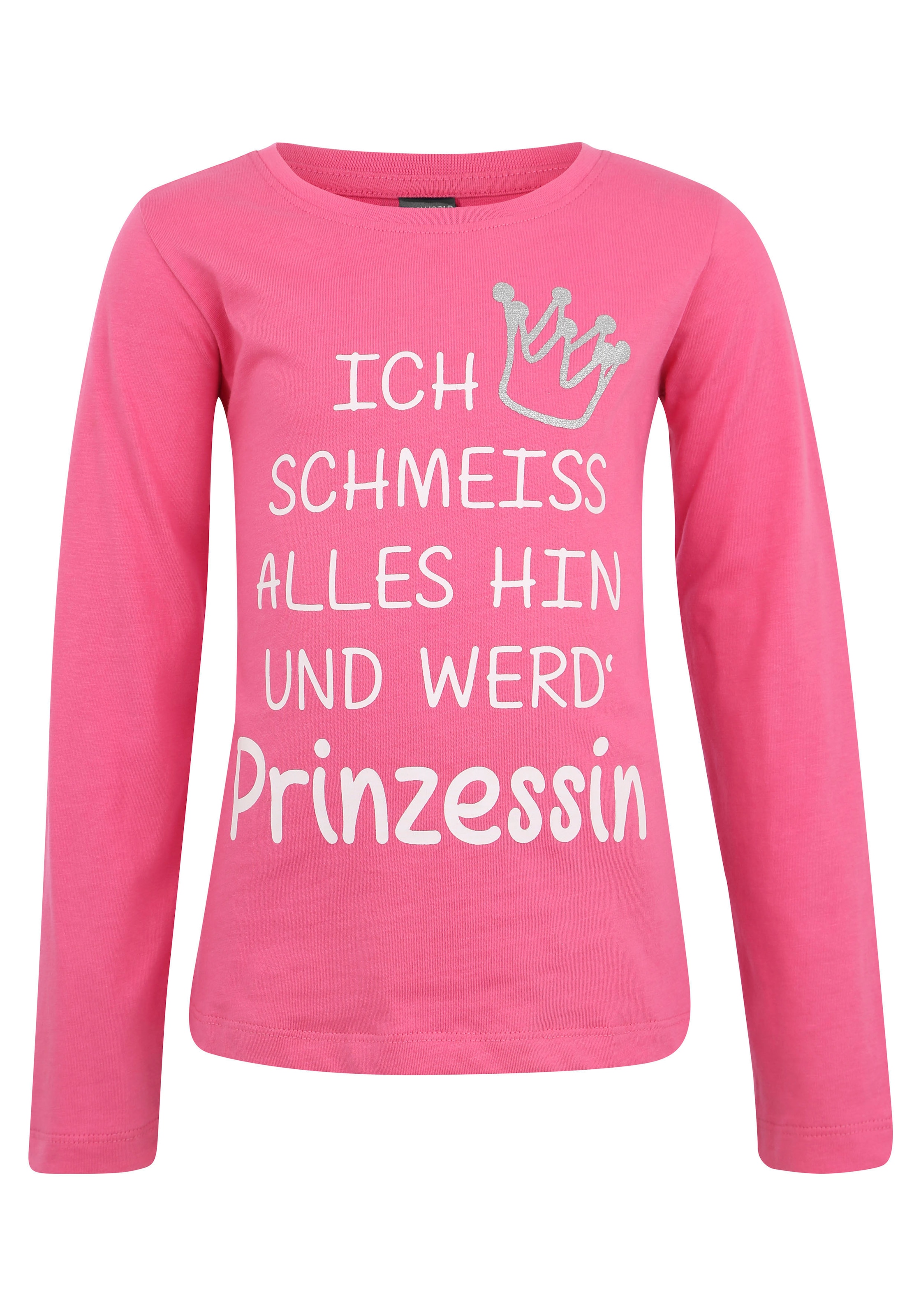 Langarmshirt »Ich werd´ KIDSWORLD Modische alles ohne Prinzessin«, hin mit und Glitzerdruck schmeiss bestellen Mindestbestellwert