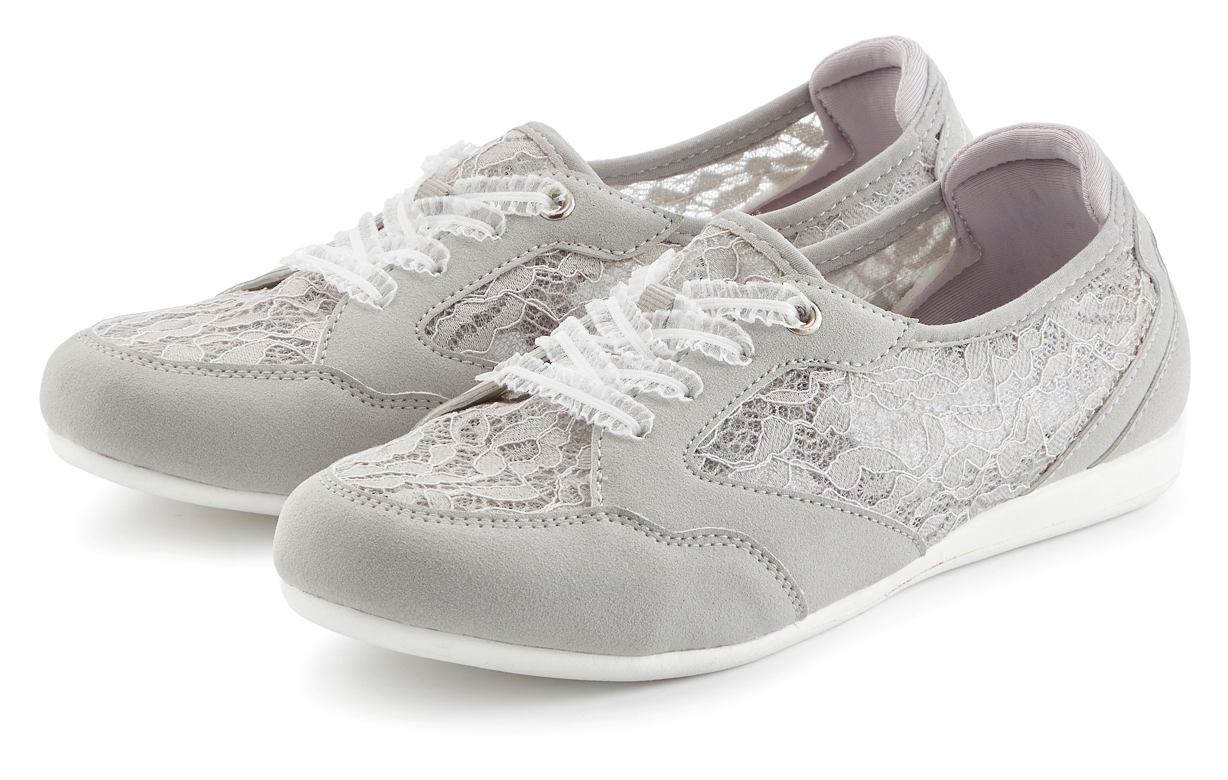 Image of Vivance Sneaker "Freizeitschuh, Halbschuh, Ballerina, Slip-On-Sneaker," mit eleganten Spitzeneinsätzen VEGAN