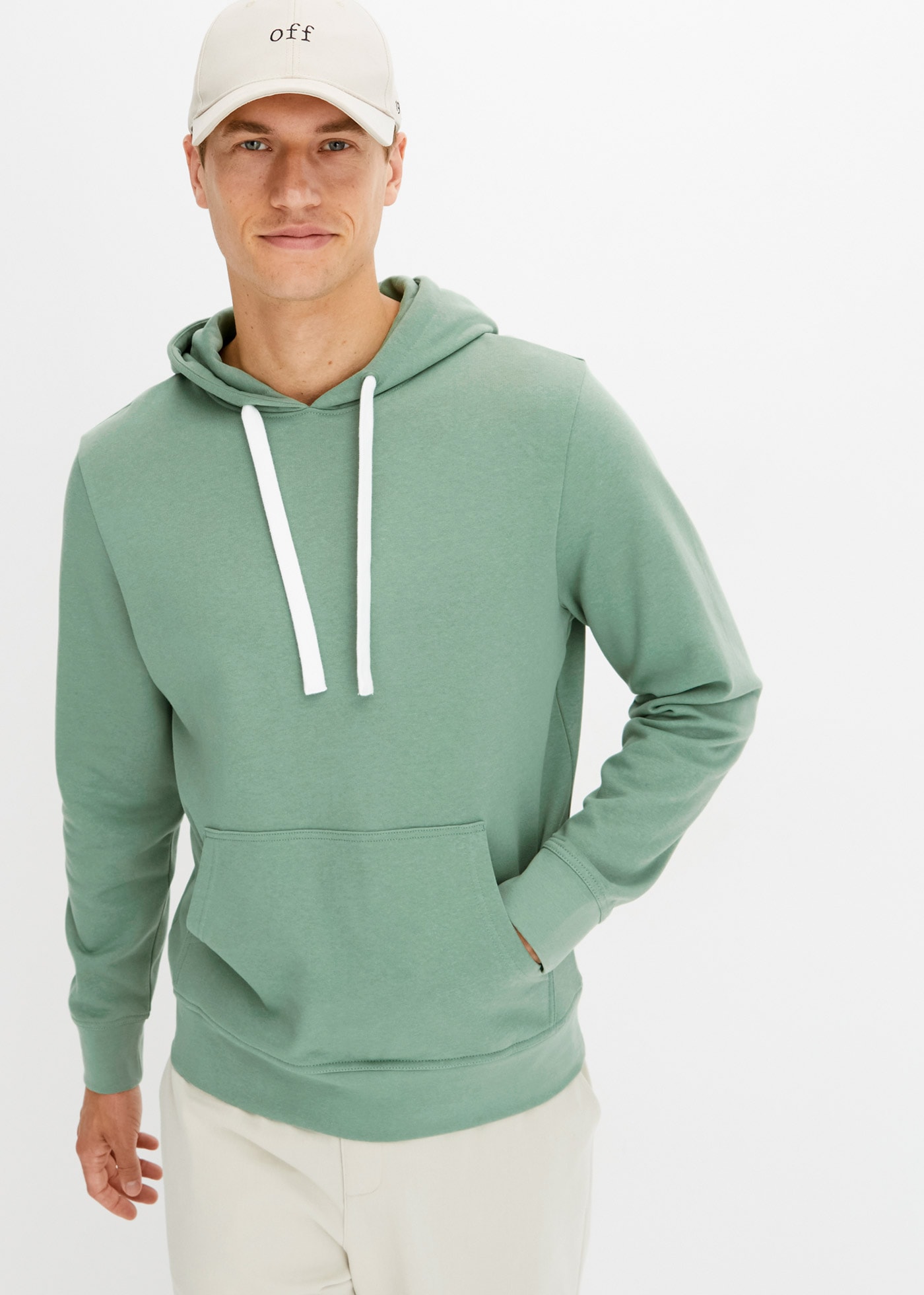 Image of bonprix Hoodie "Hoodie aus reiner Baumwolle", Regular Fit, mit Kängurutasche, weich angeraute Innenseite