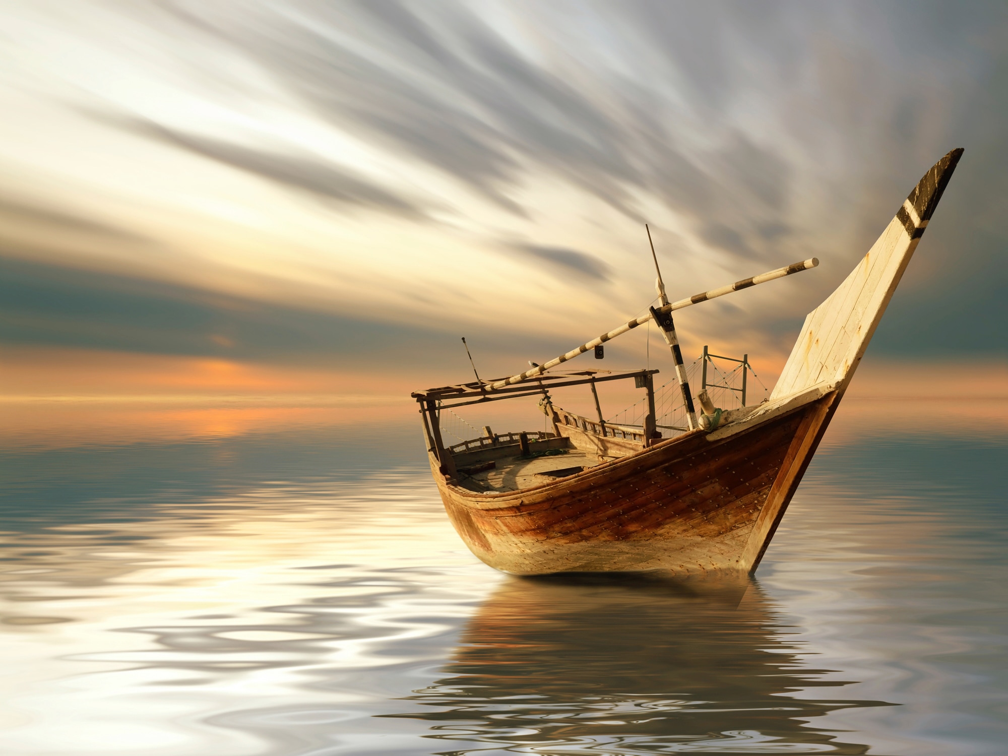 Image of Papermoon Fototapete "ALTES FISCHERBOOT"