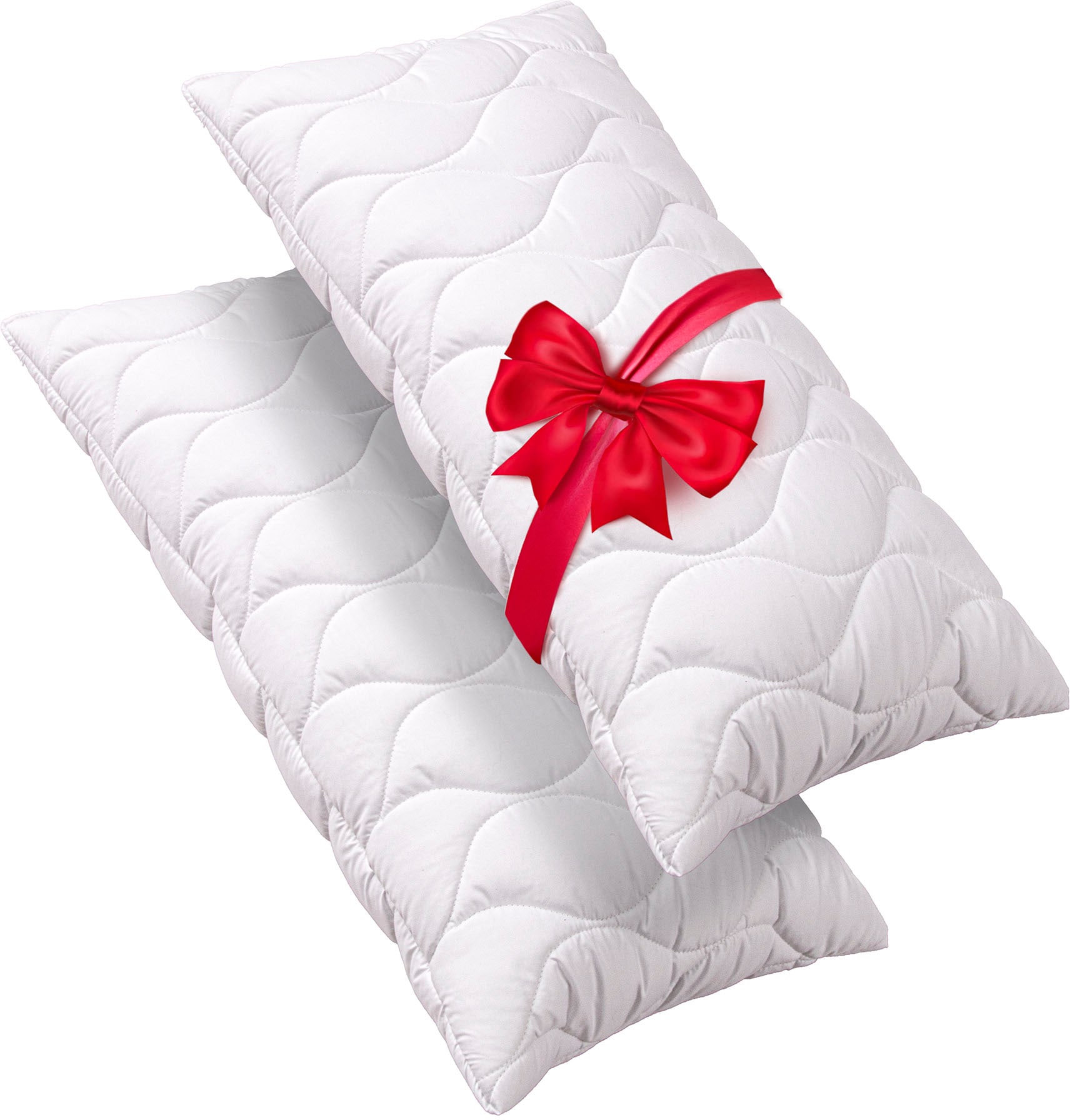 Image of John Cotton Microfaserkissen "2für1, Kopfkissen, ein Kissen gratis, 40x80 cm, 80x80cm" Füllung: 100% Polyester Bezug: Microfaser Spar-Set, 1 Stk. tlg. ergonomisch, strapazierfähig, hochwertig, Kissen im Spar-Set