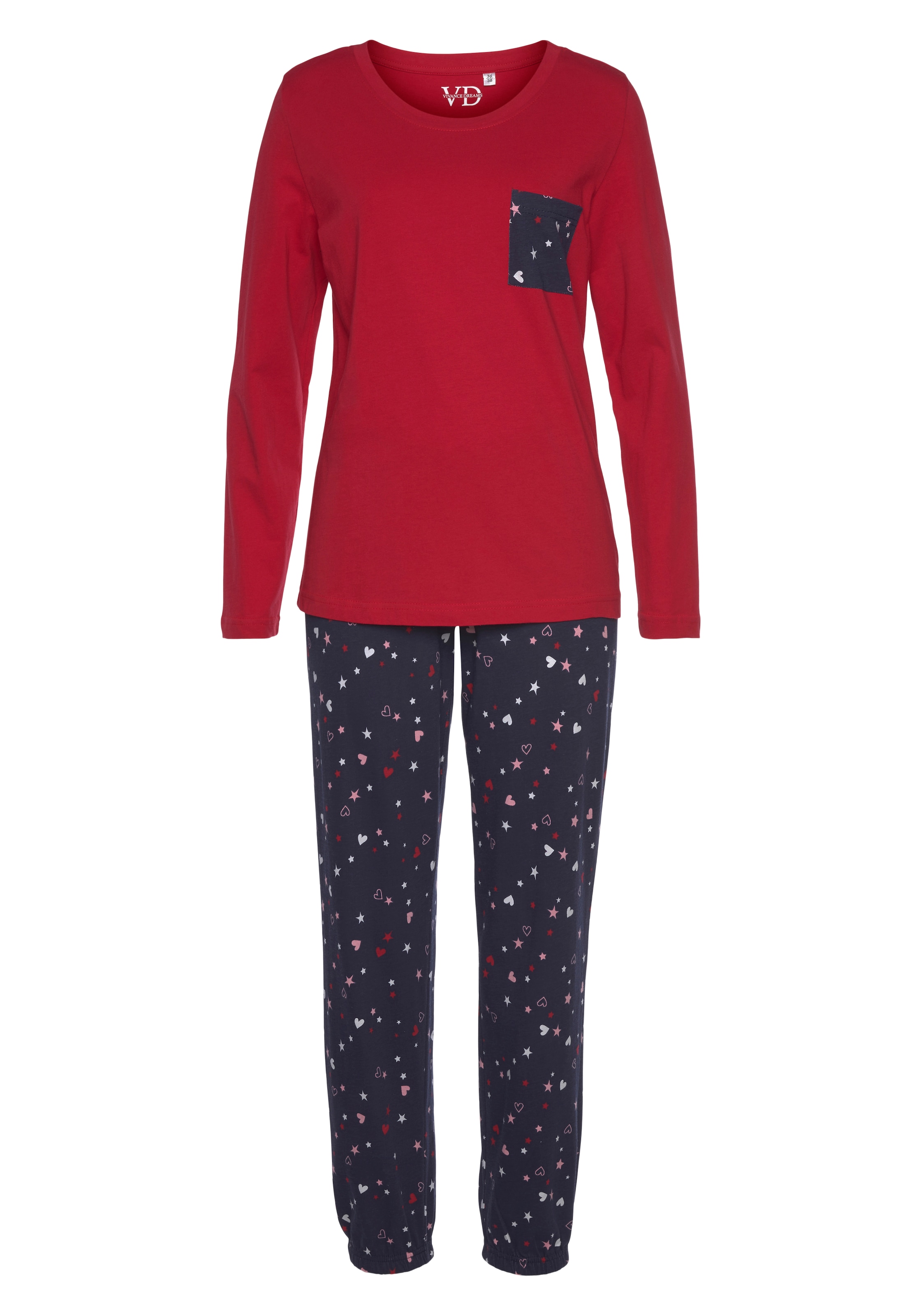 Vivance Dreams Pyjama 2 cuis tlg., mit niedlichem Herzen-Sterne-Druck