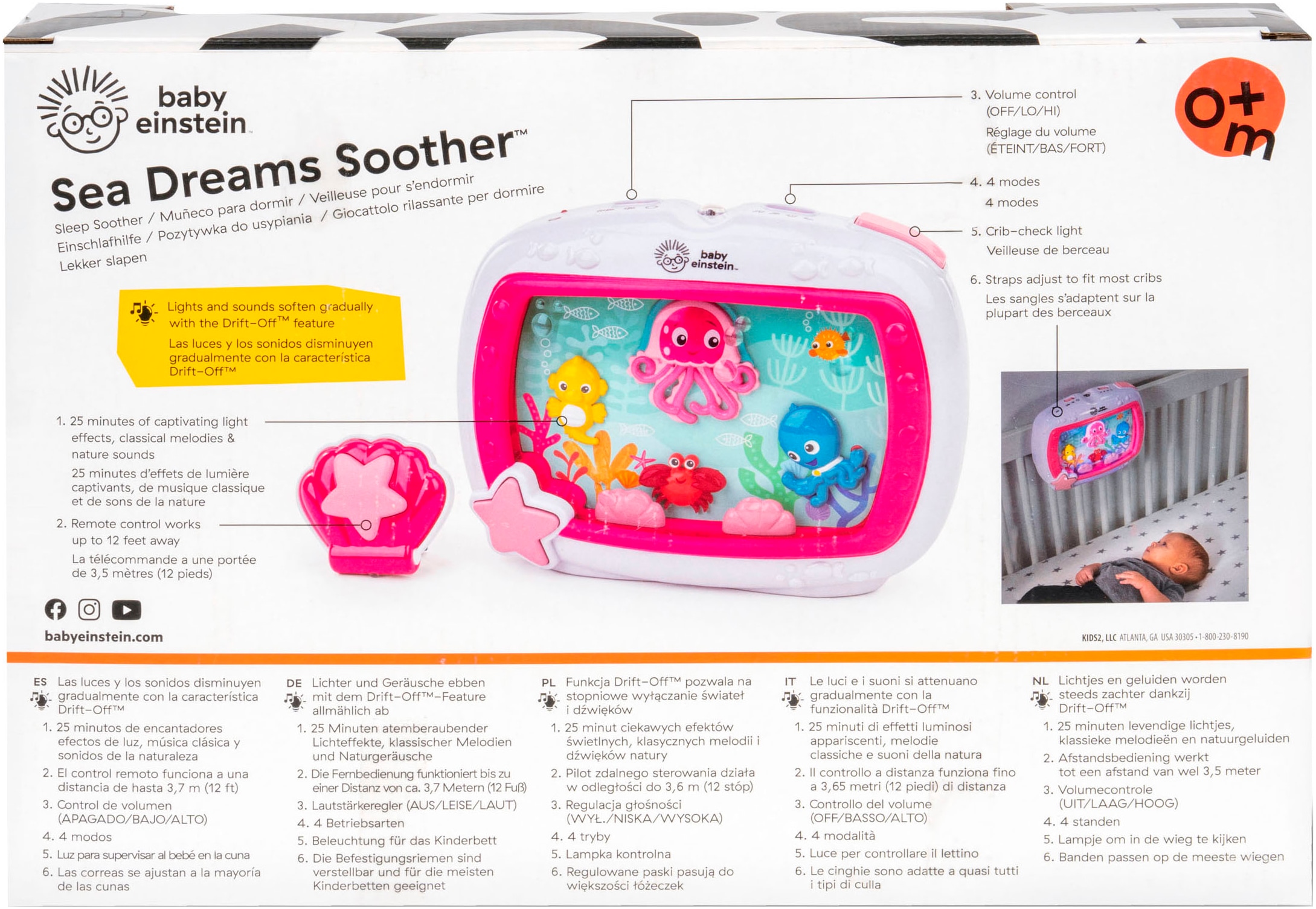 Baby Einstein Nachtlicht »Sea Dreams Soother Sleep Soother« LED-Modul blau inklusive Fernbedienung