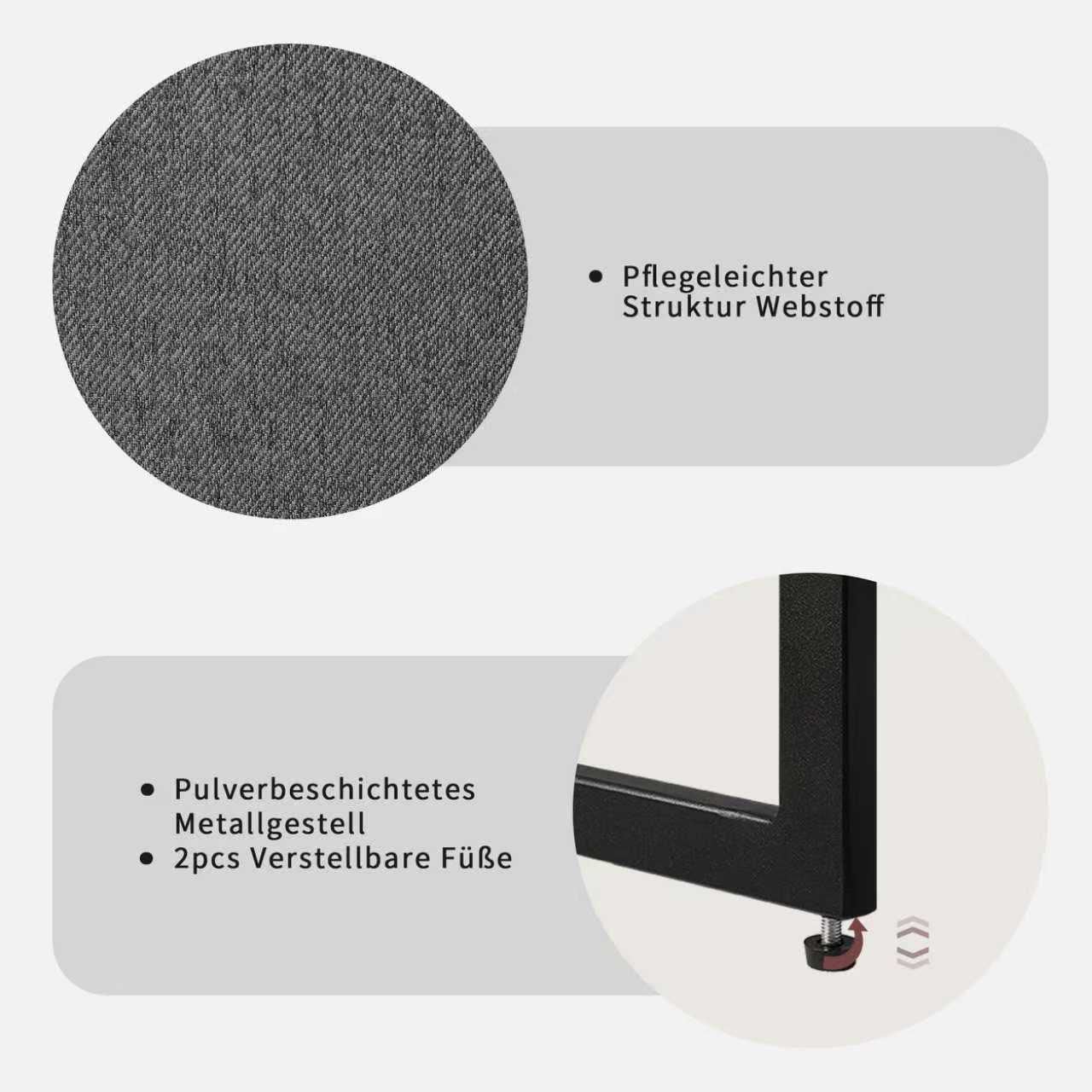 GOODproduct Ensemble de salle à manger »Vendy, Esstisch ausziehbar plus 6 Freischwinger« Set, Esstisch ausziehbar 160 - 210 cm plus 6 Esszimmerstühle, 7 cuis tlg. pflegeleichte Strukturstoff-Stühle, 3D-Steppung, ausziehbarer Tisch