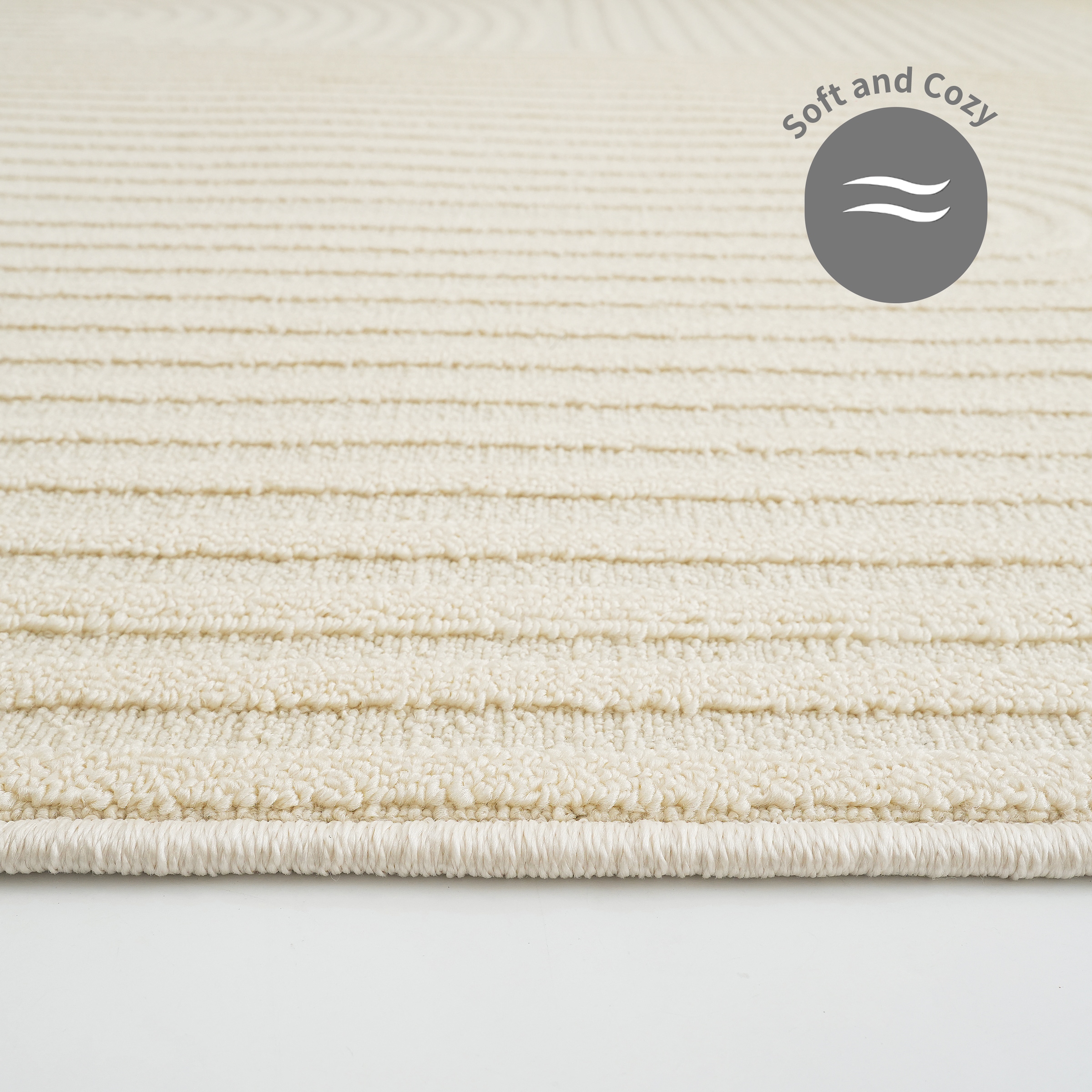 my home Teppich »Jola Hoch-Tief-Design, Scandi-Look, Zen«, rechteckig, 10 mm Höhe, Boho, Modern, 3D, Wohnzimmer, Schlafzimmer, wasserabweisend