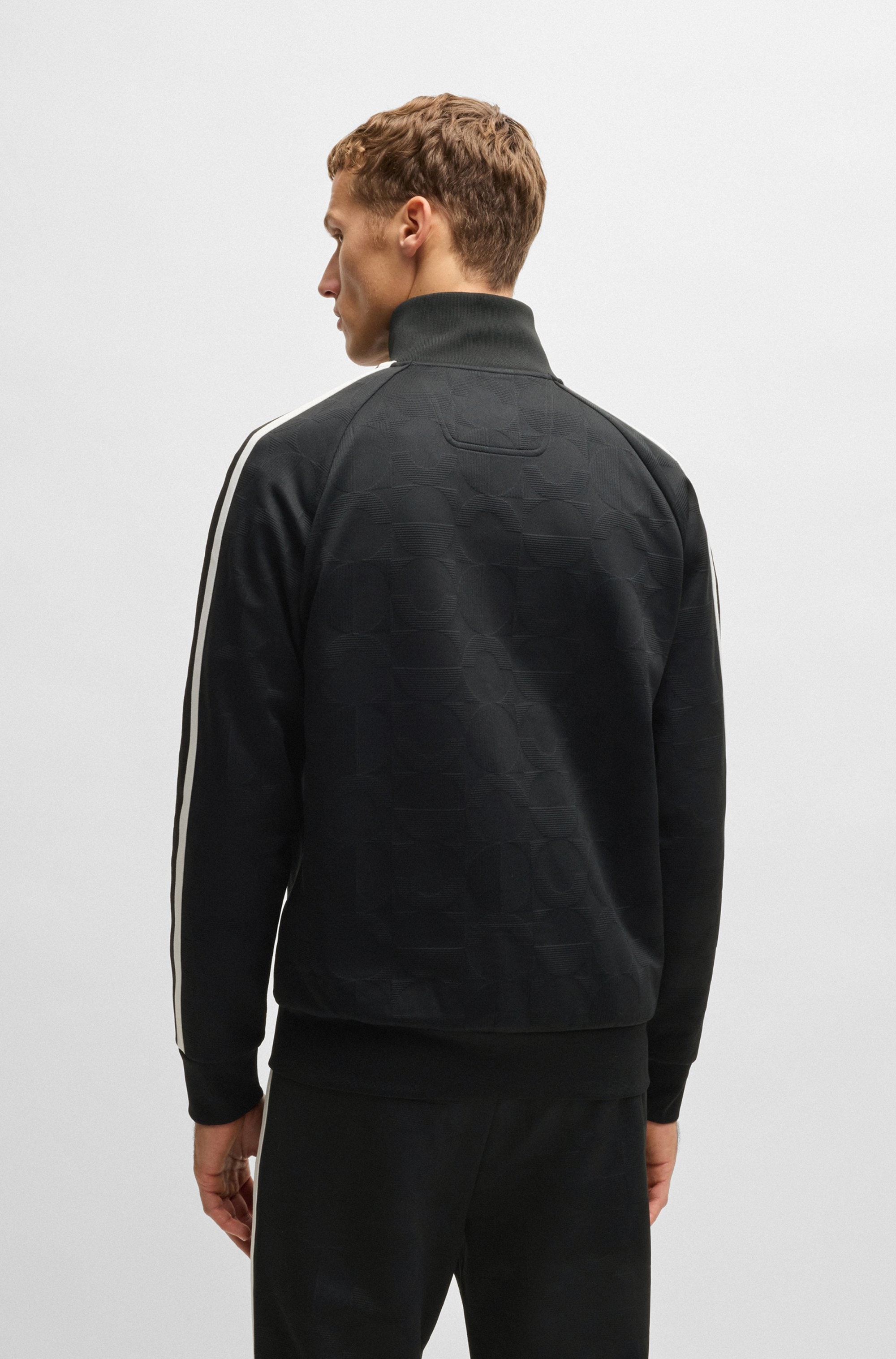 BOSS GREEN Veste sweat »Skarley Strip« mit dezentem Muster