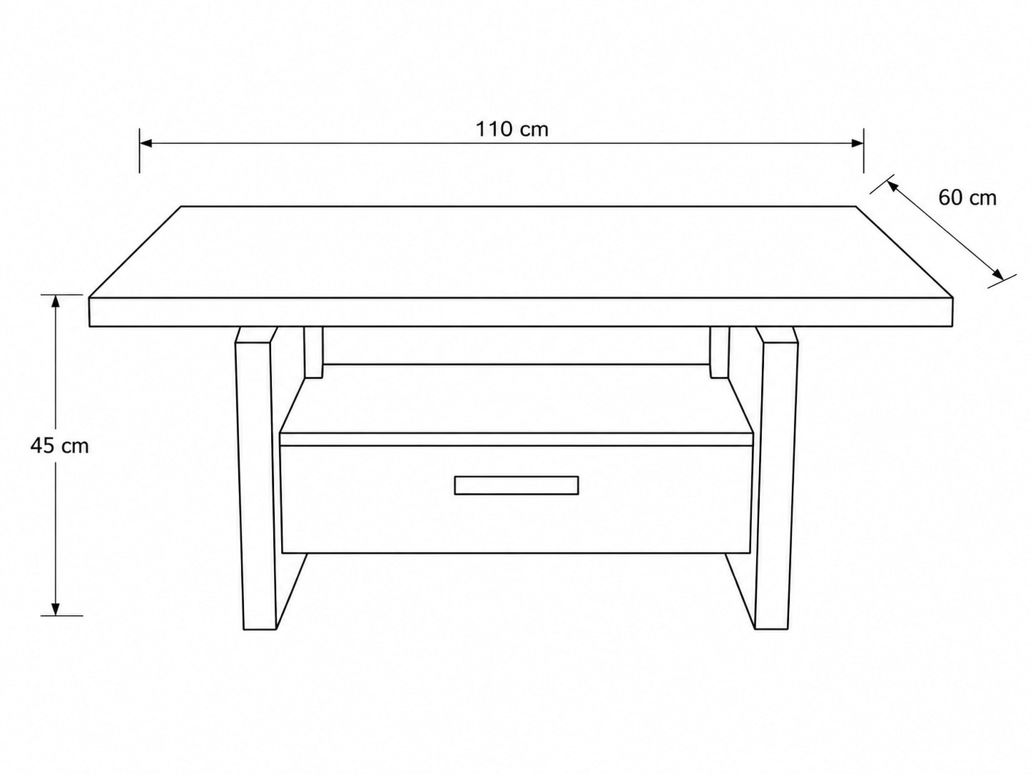 GOODproduct Couchtisch »Ravenna, Kaffeetisch« Wildeiche Natur/Smoke massiv, Liftfunktion, Schublade, Ablage
