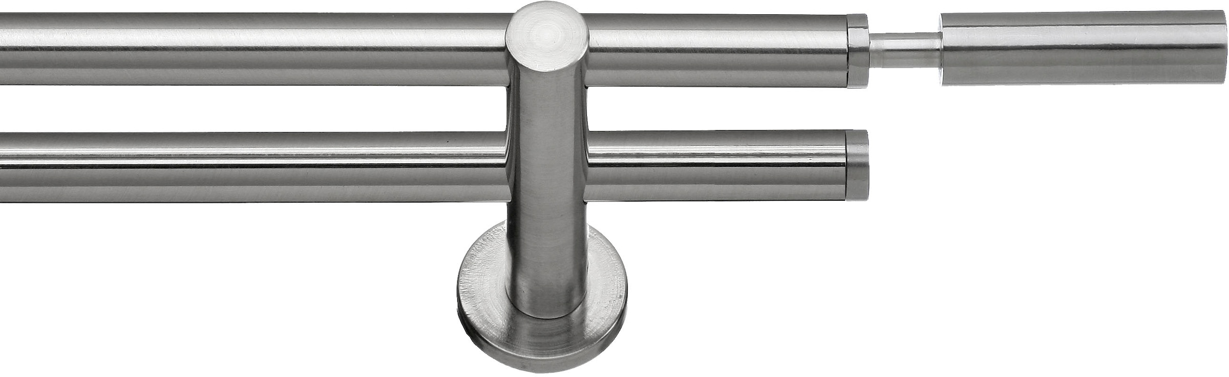 Image of indeko Gardinenstange "Inka" Ø 16 mm 2 läufig-läufig Fixmass Komplett-Set inkl. Montagematerial
