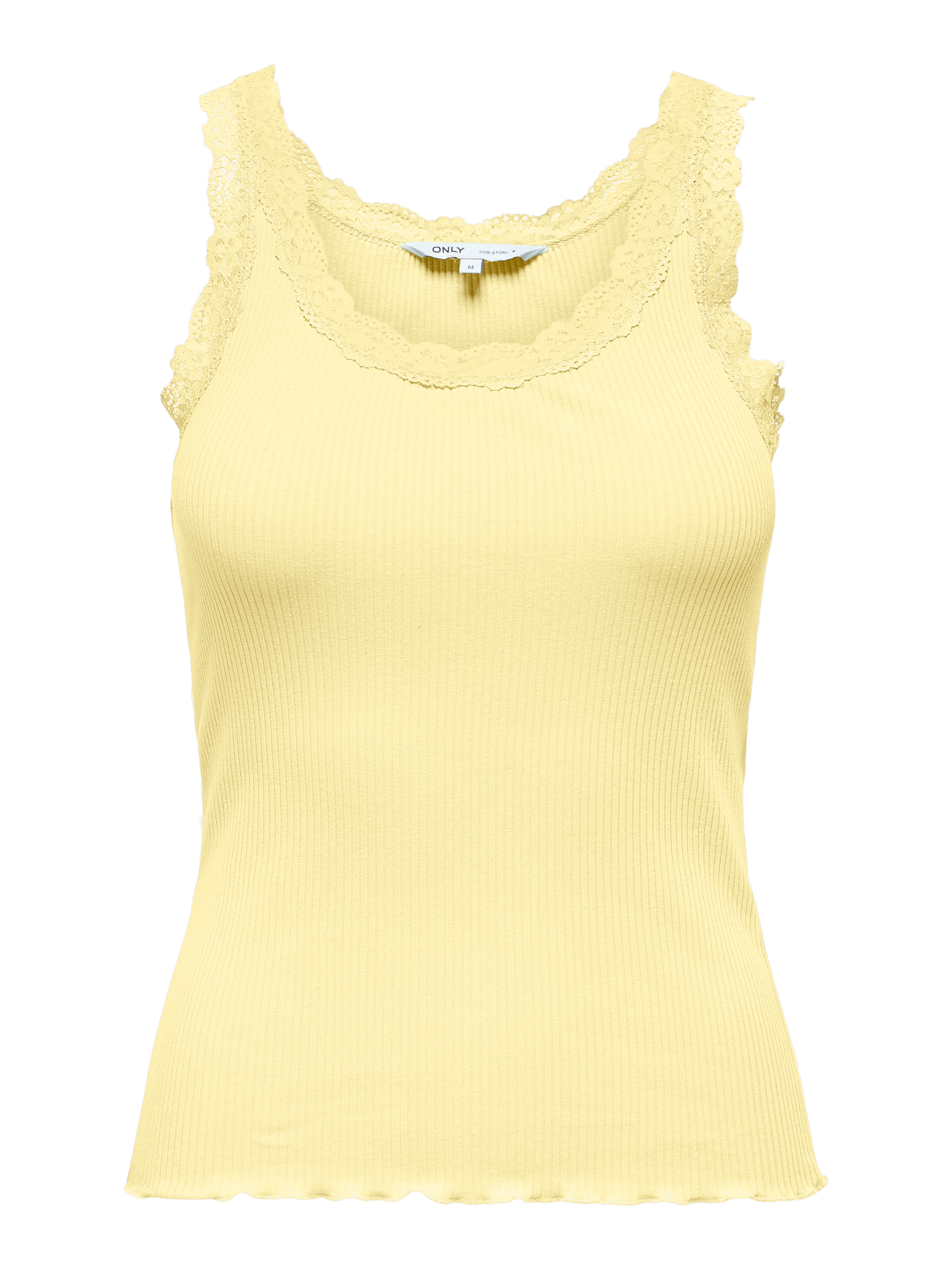 Image of ONLY Tanktop "ONLSARA – Tanktop mit Spitzendetail am Ausschnitt" Baumwollmischung, regular fit