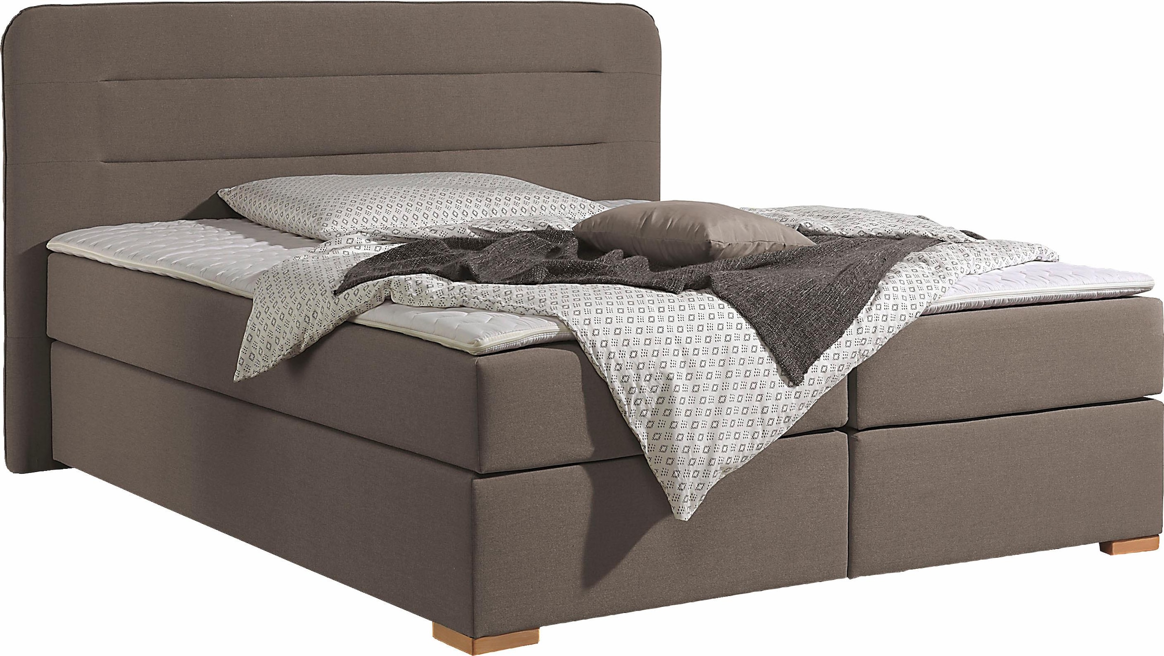 Home affaire Lit boxspring »Manchester« 5 Breiten, 3 Ausführungen, 2 Härtegraden, Topper, Steppung
