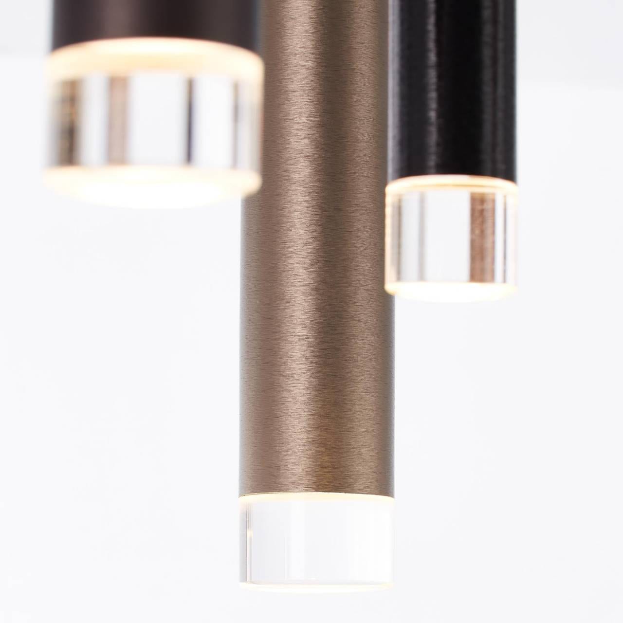 Brilliant LED Deckenleuchte »Cembalo«, 12 flammig-flammig, 50x35 cm, dimmbar, 5800 lm, warmweiss, Metall, alu/schwarz/braun/kaffee