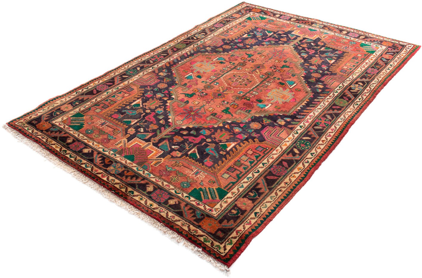 Image of morgenland Orientteppich »Perser - Nomadic - 210 x 135 cm - hellrot«, rechteckig, 10 mm Höhe, Wohnzimmer, Handgeknüpft, Einzelstück mit Zertifikat bei Ackermann Versand Schweiz