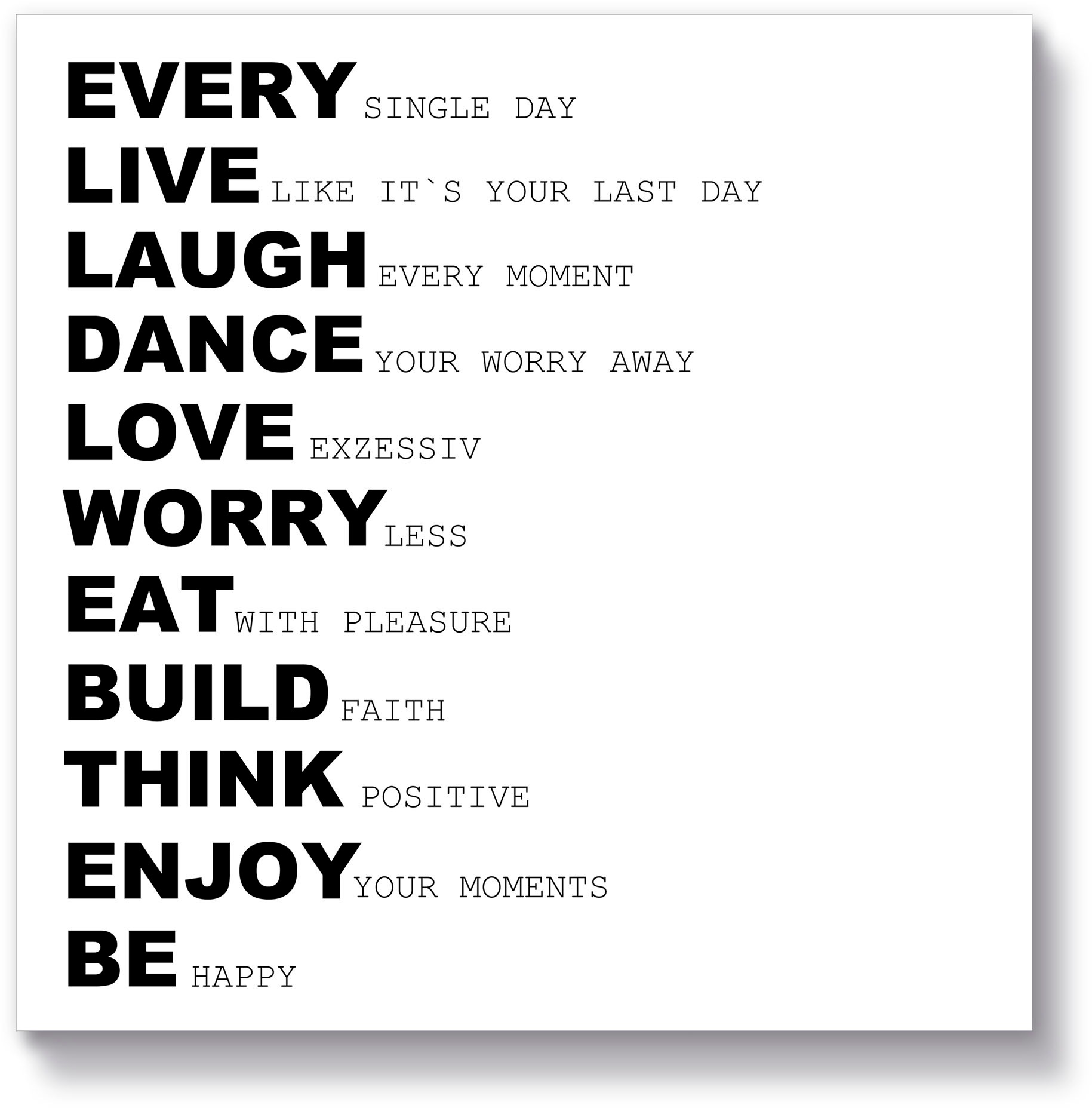 Image of Artland Holzbild »Jeden Tag«, Sprüche & Texte, (1 St.) bei Ackermann Versand Schweiz