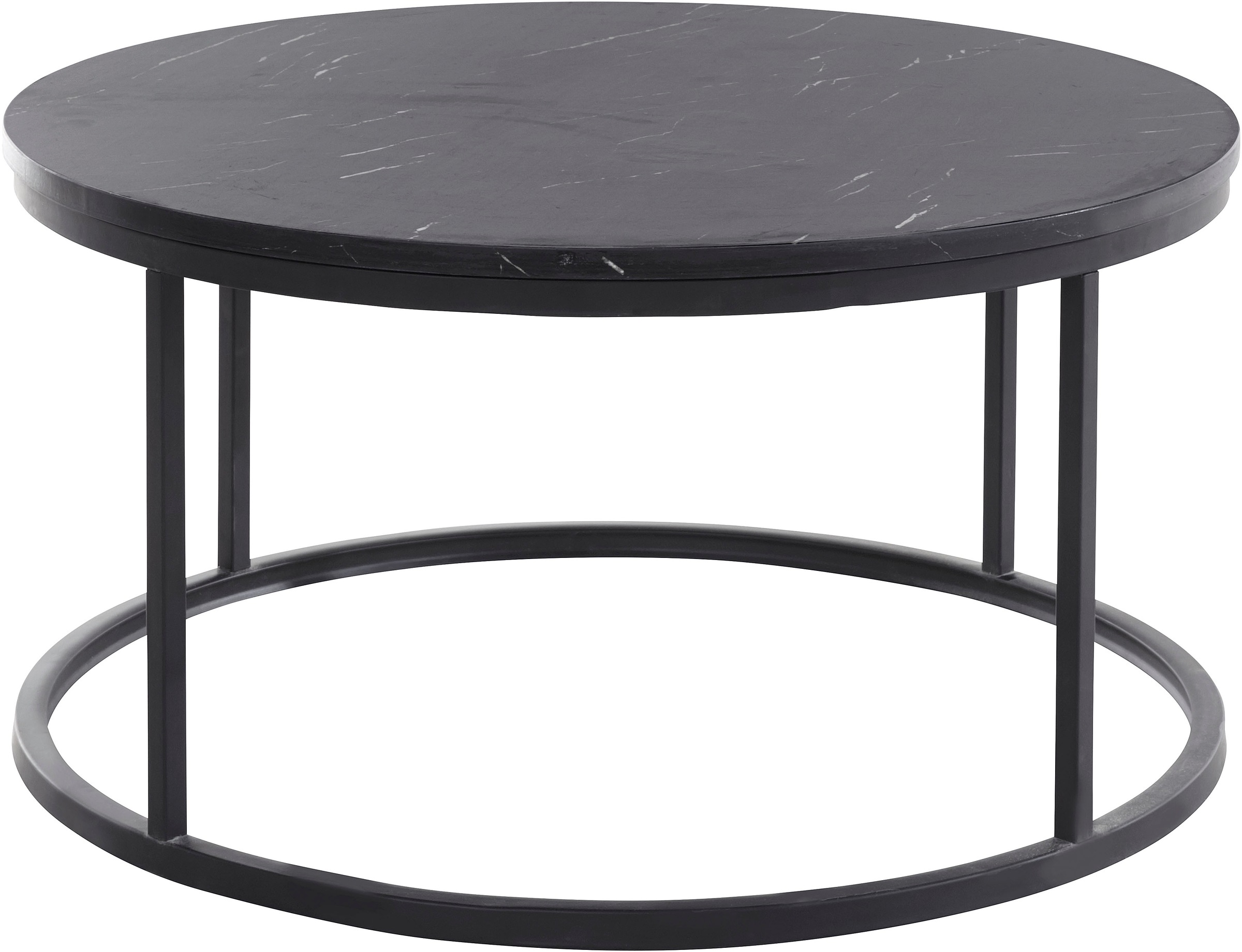 Image of Places of Style Couchtisch »Brampton«, (1 St.), Tischplatte aus pflegeleitem MDF in Marmor Optik, schwarzes Gestell aus Metall, in verschiedenen Grössen erhältlich, Höhe 46 cm bei Ackermann Versand Schweiz