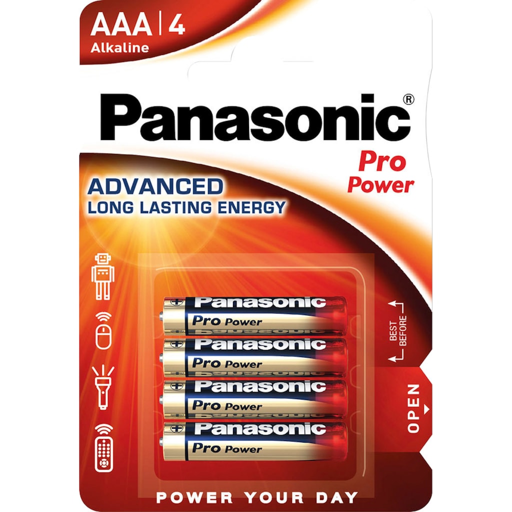 Panasonic Batterie »Alkaline, Micro, AAA, LR03, 1.5V, Pro Power, Retail Blister (48-Pack)«