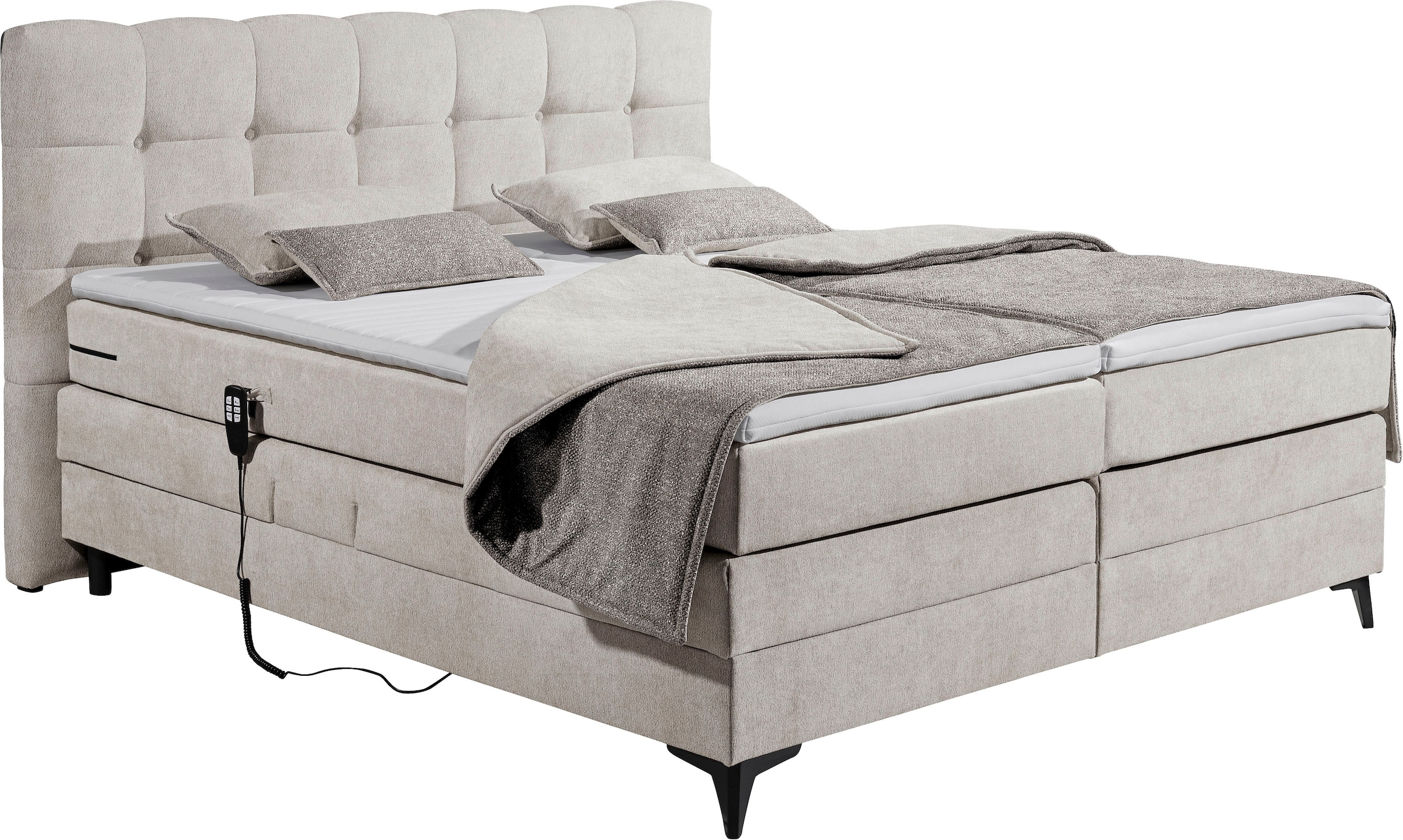 ED EXCITING DESIGN Lit boxspring »Atlas 180x200cm, elektrisch verstellbar« incl. surmatelas, matelas à 7 zones, réglable électriquement