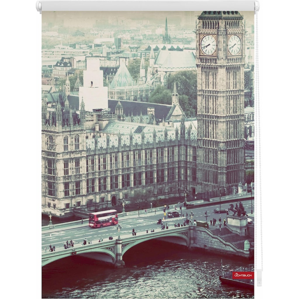 LICHTBLICK ORIGINAL Seitenzugrollo »Klemmfix Motiv London Westminster«, Lichtschutz, ohne Bohren, freihängend