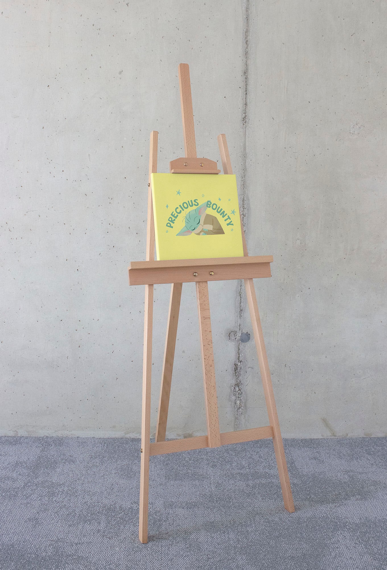 Image of Komar Leinwandbild "The Mandalorian Little Grogu Precious - Grösse 30 x 30 cm" Disney 30 x 30 cm (Breite x Höhe), 1 Stk. tlg. Keilrahmenbild mit Echtholzrahmen, Kinderzimmer