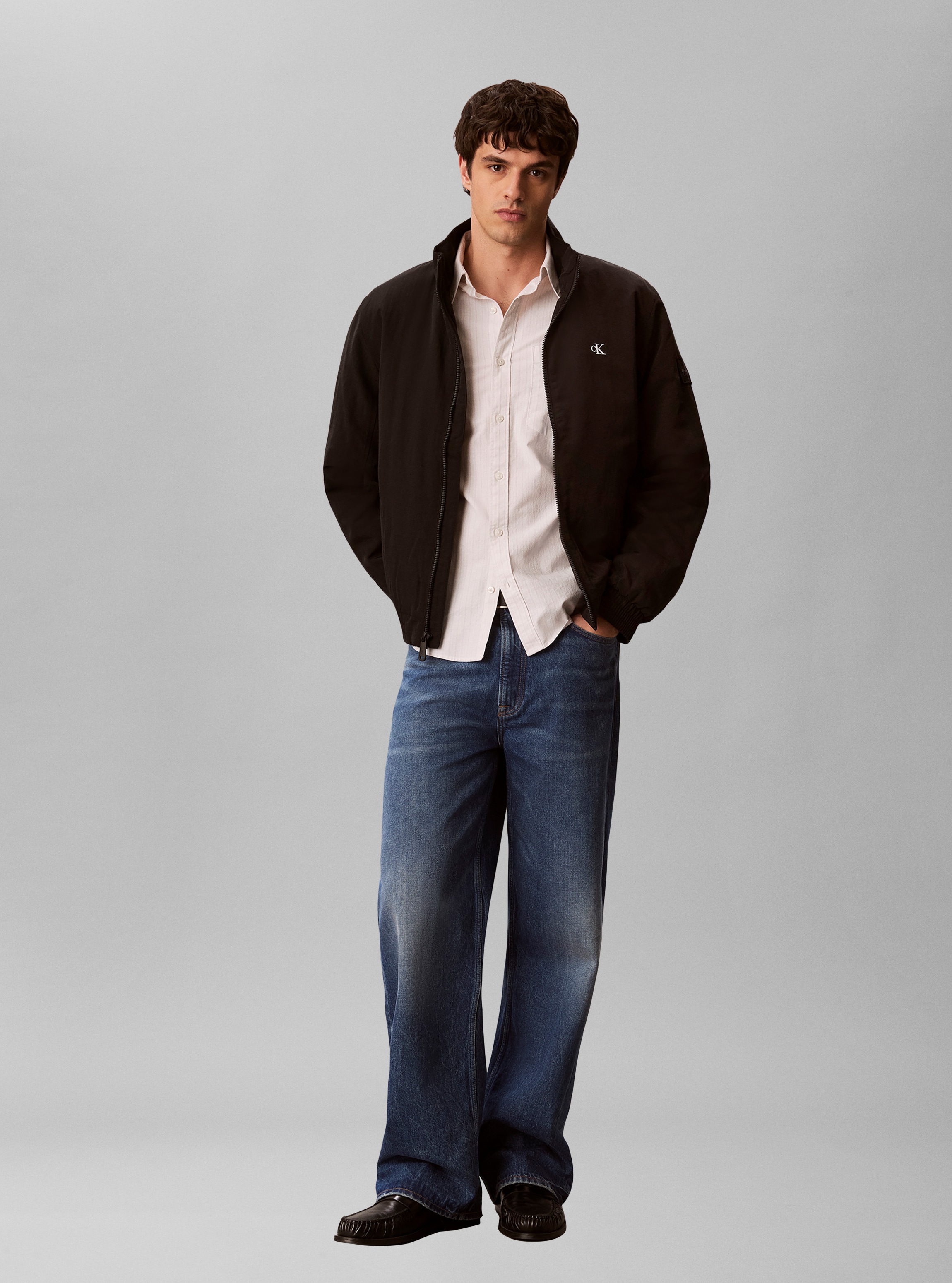 Calvin Klein Jeans Blouson Col montant, zip 2 voies, coupe régulière, rembourré
