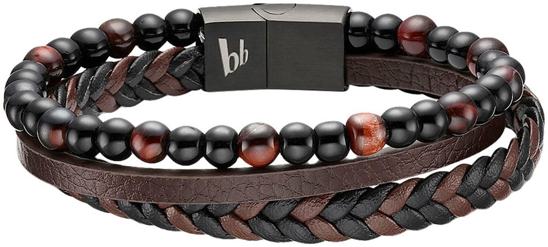 Image of Bruno Banani Lederarmband "Schmuck" mit Tigerauge (synth.)
