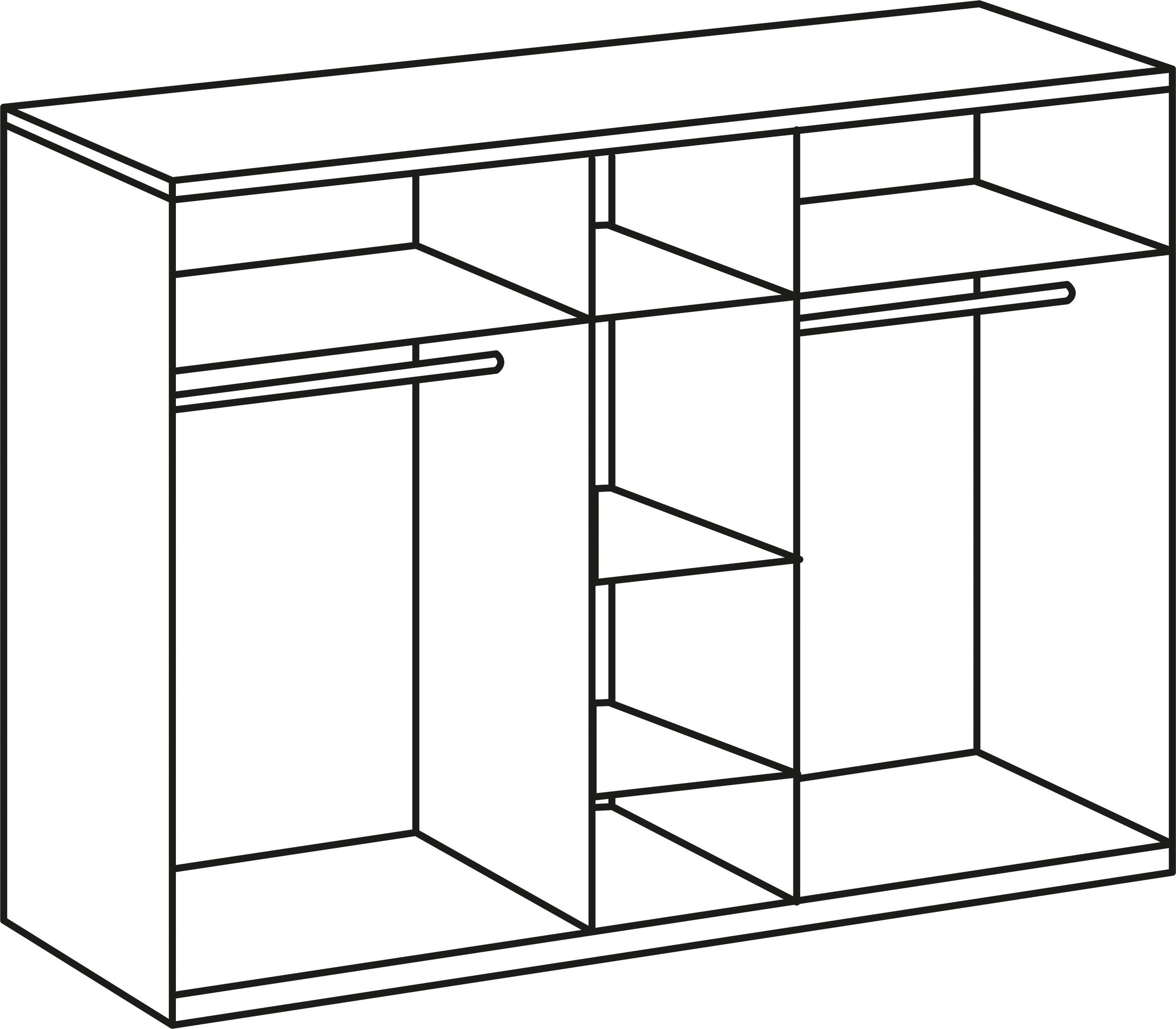 Wimex Schwebetürenschrank »Level by fresh to go«, mit jeweils einer Glastür