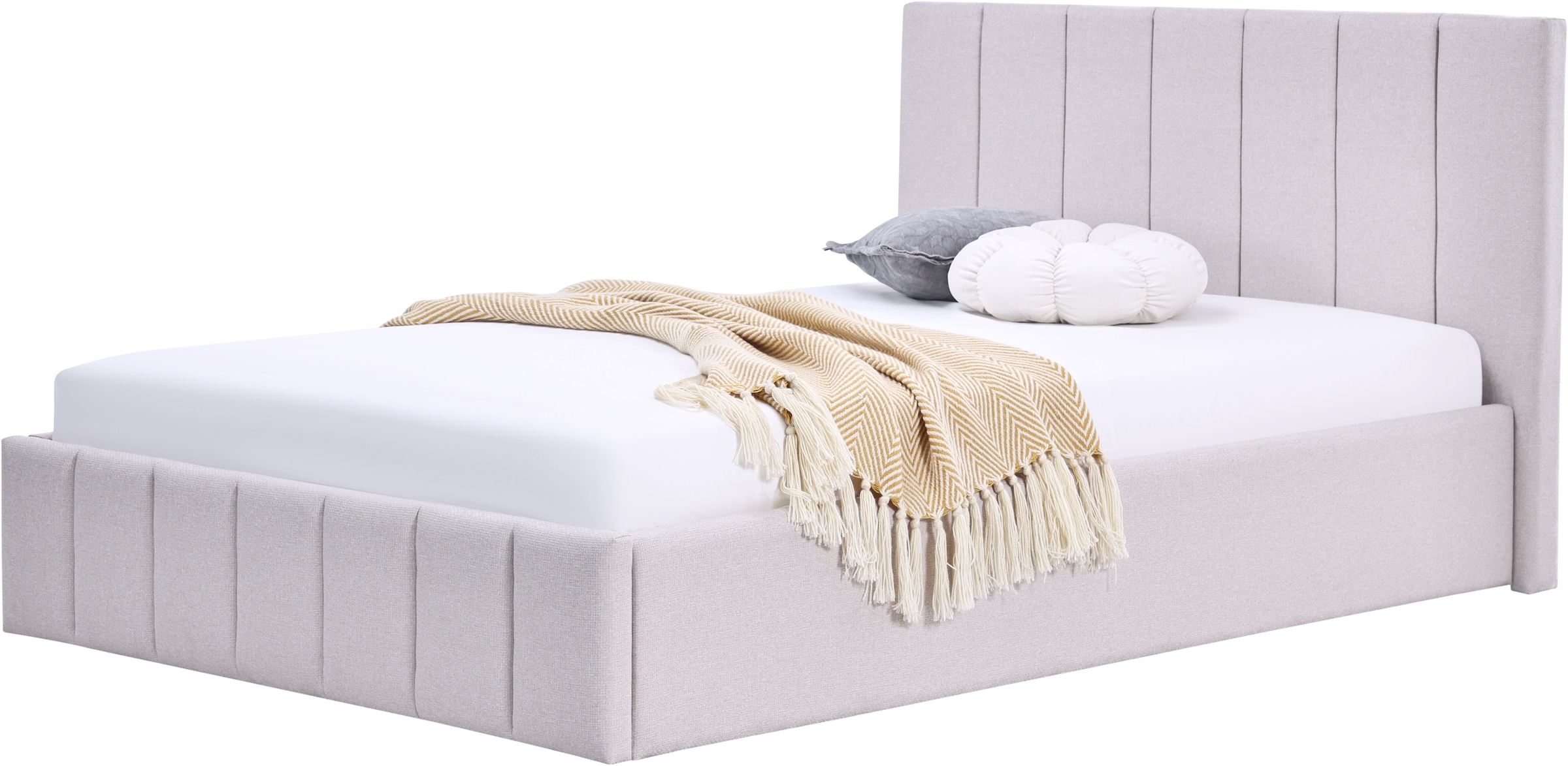 Home affaire Lit rembourré »MANTEIGAS, Familienbett mit hochwertigem Strukturstoff« surface de couchage 120x200 et 240x200 cm, sans sommier à lattes ni matelas