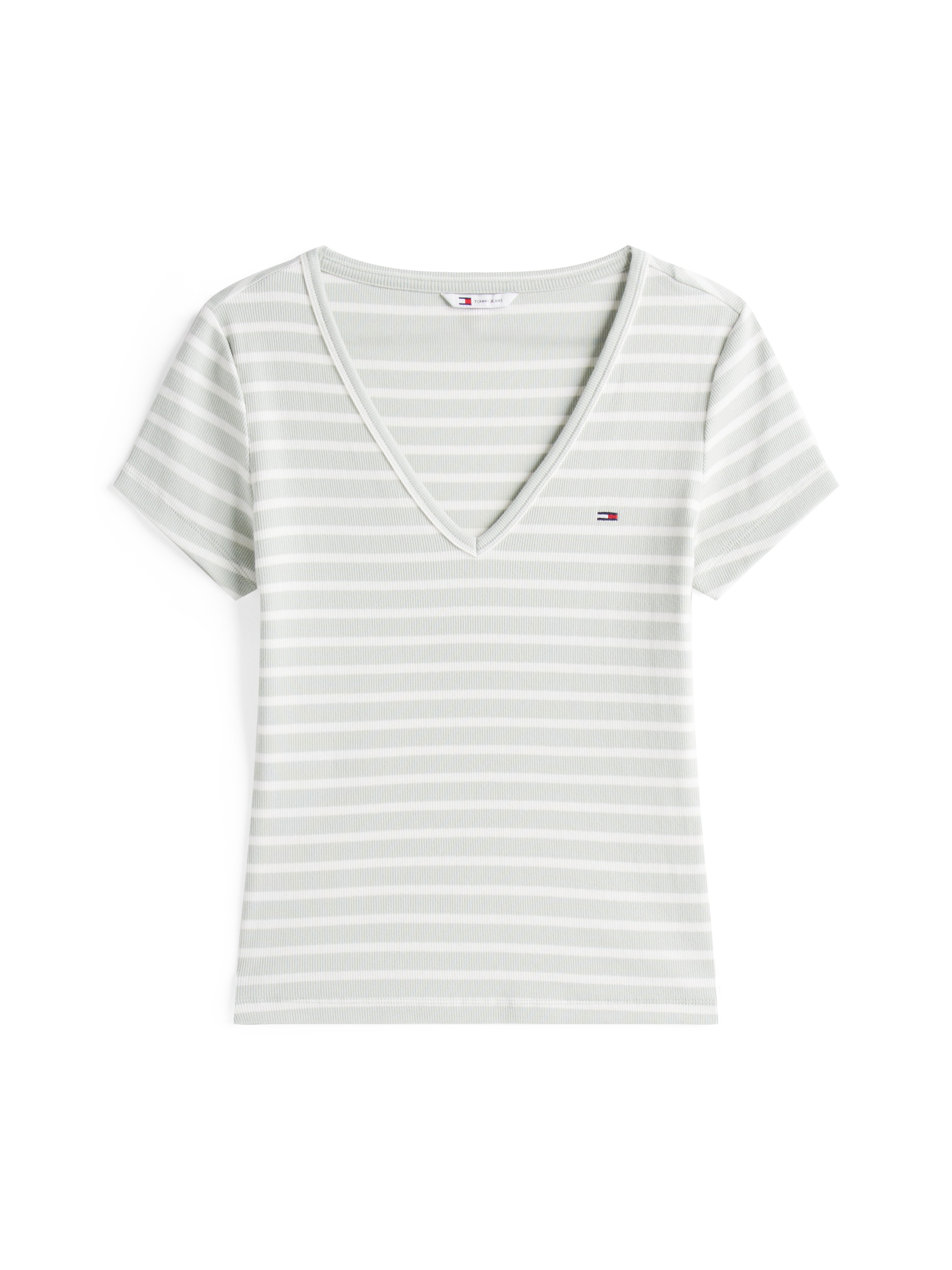 Tommy Jeans Kurzarmshirt »TJW SLIM ESSENTIAL RIB V SS«, mit gerippter Struktur