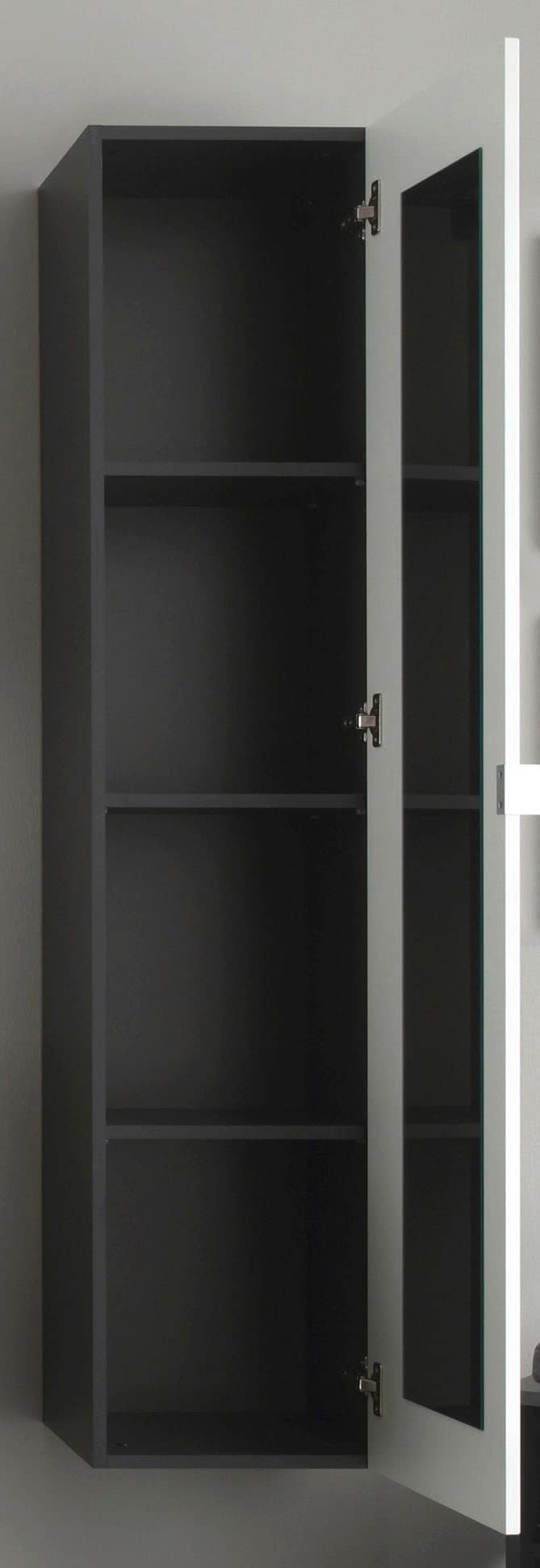 welltime Hochschrank »Bardolino« Badschrank mit innen verspiegelter Tür in Weiss Hochglanz
