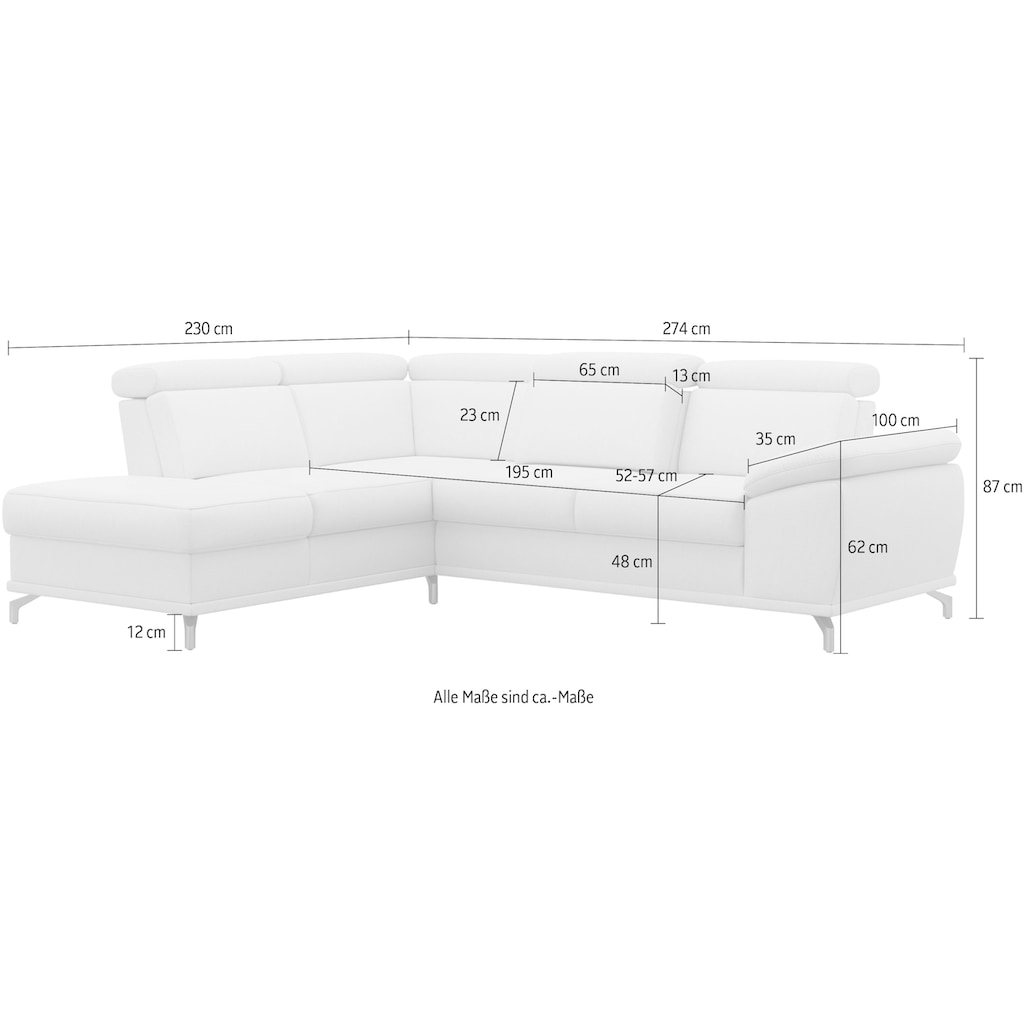 sit&more Ecksofa »Cabrio L-Form«