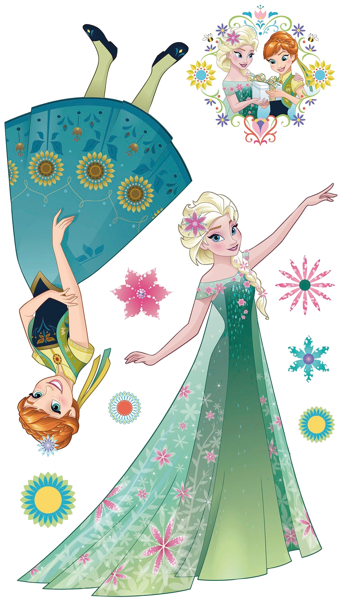 Image of Komar Vliestapete "Selbstklebende Vlies - Frozen Springtime XXL - Grösse 127 x 200 cm" bedruckt glatt Kinderzimmer