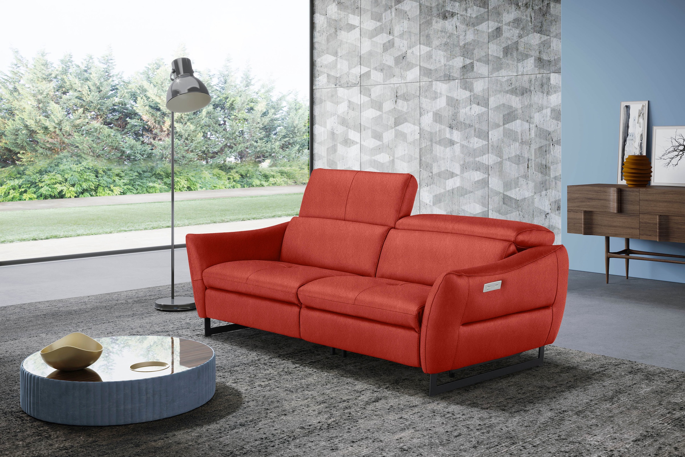 Egoitaliano 2,5-Sitzer »Dafne, elegantes Designsofa mit hohem Sitzkomfort«, mit und ohne elektrischer Relaxfunktion, Kopfteile manuell verstellbar