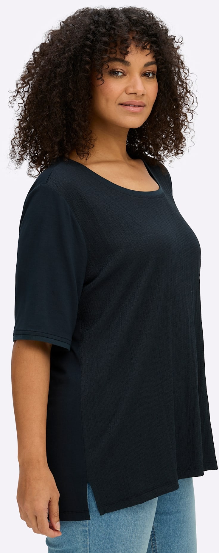 Sheego Shirt à col rond »Shirt« 1