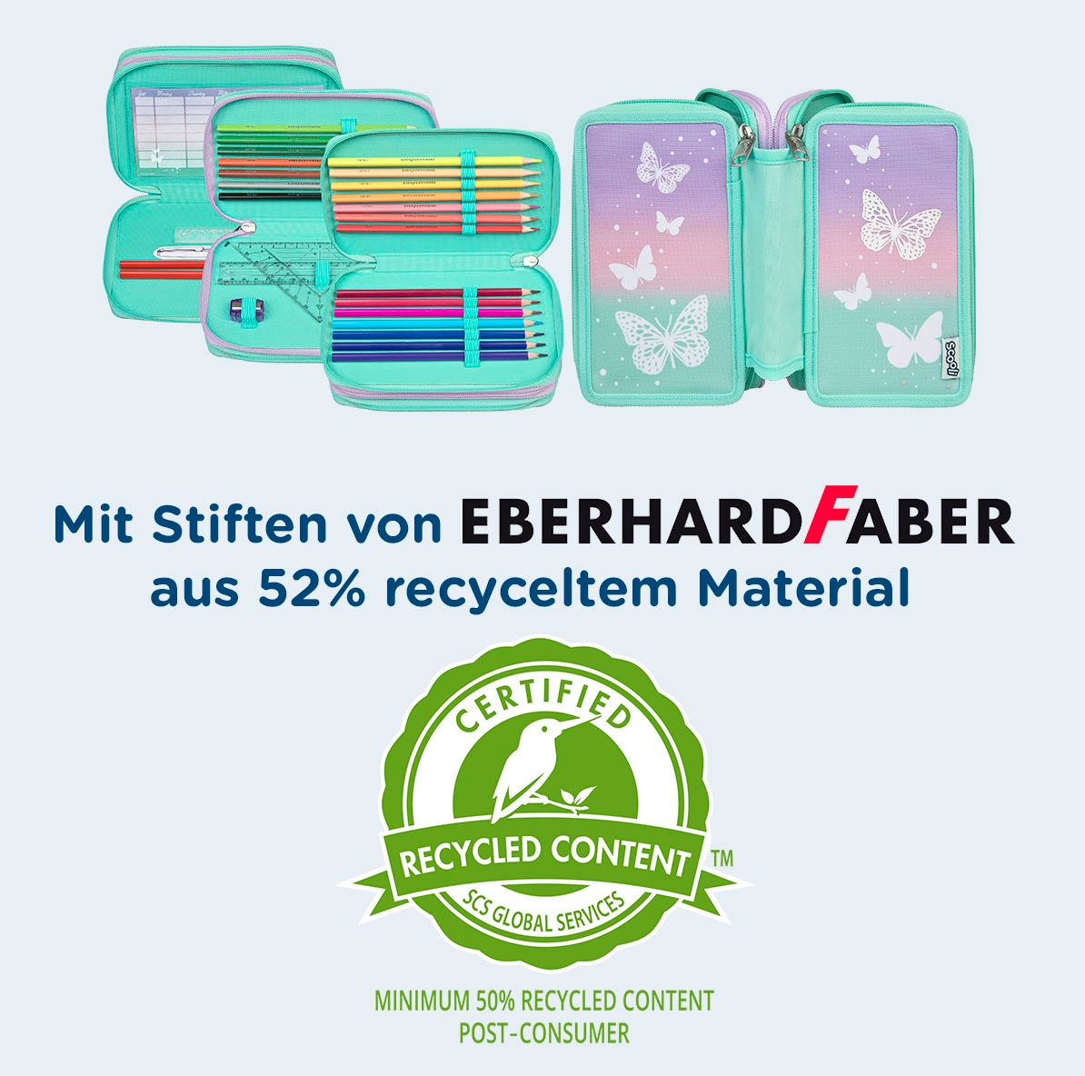 Scooli Trousse à crayons »Tripledecker, Butterfly Wishes«