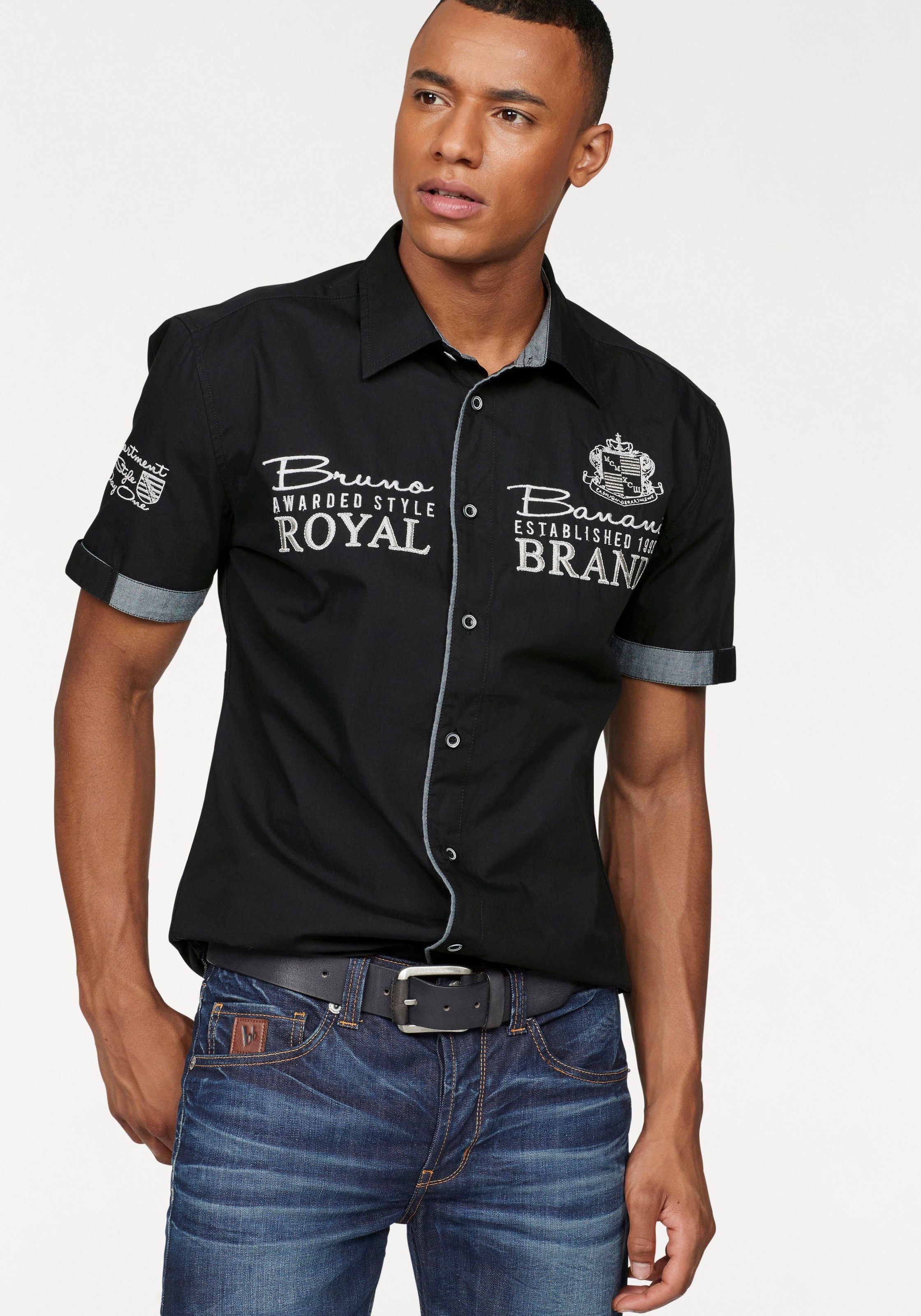 Image of Bruno Banani Kurzarmhemd, mit hochwertigen Stickereien bei Ackermann Versand Schweiz