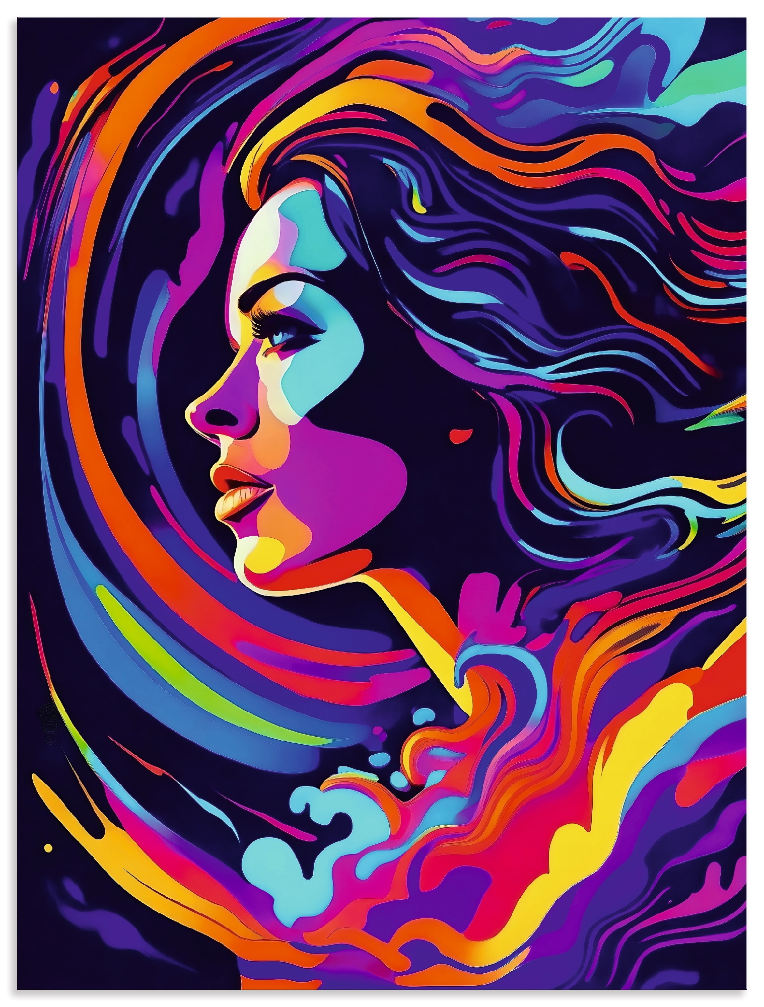Image of Artland Wandbild "Frau in bunten Farben" Bilder von Frauen 1 Stk. tlg. als Alubild, Leinwandbild, Poster, Wandaufkleber in verschied. Grössen