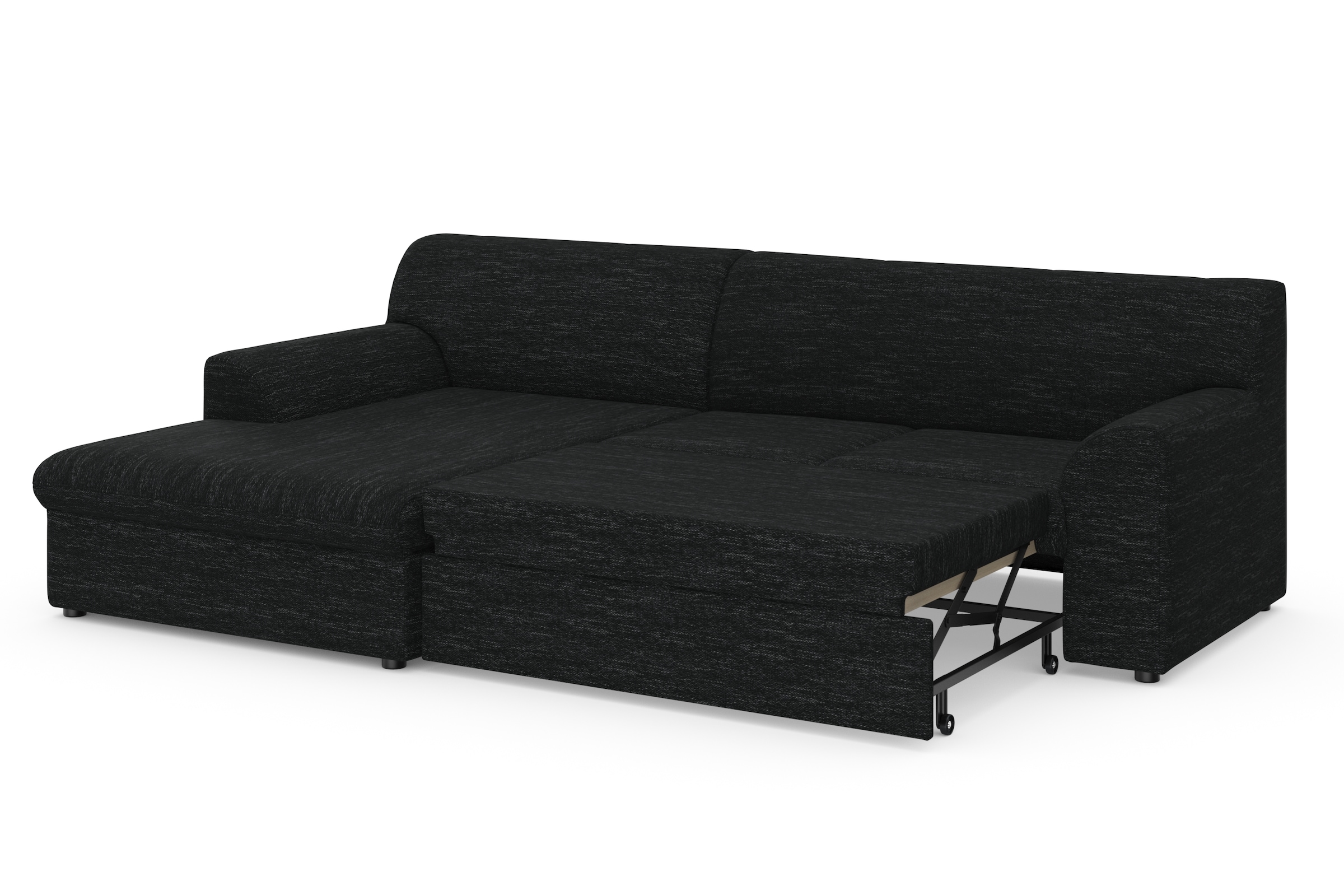 DOMO collection Ecksofa »Topper, elegant und zeitlos, kompaktes Stellmass 245/155cm, L-Form«, mit Recamiere, wahlweise mit Schlaffunktion