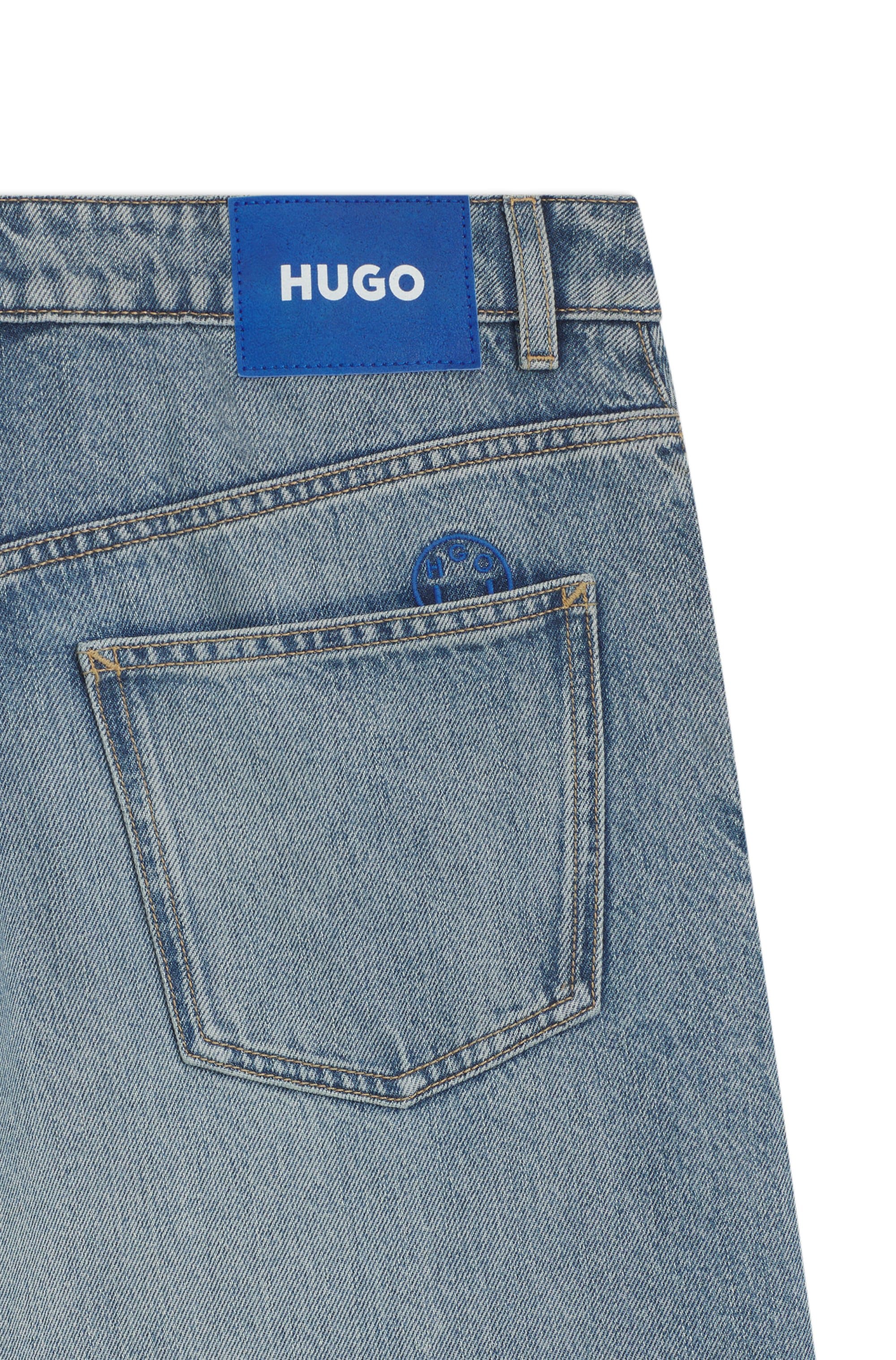 HUGO Blue Weite Jeans »Gobana«, Baggy Jeans mit Kordelzug zum Binden